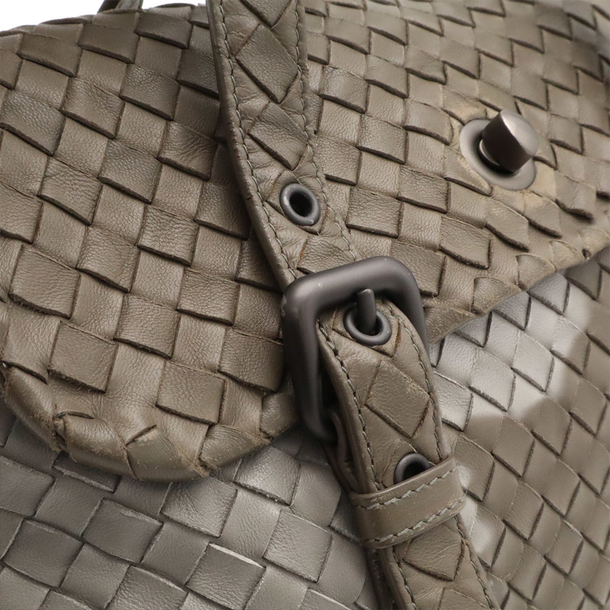 Bottega Veneta Khaki Leather Handbag Shoulder Bag (Pre-Owned)