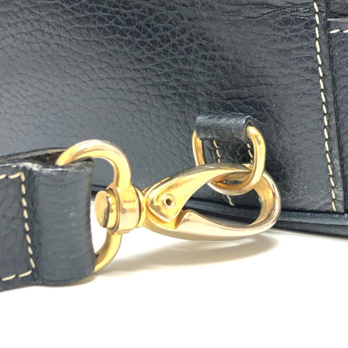 Hermes Navy Leather Shoulder Bag (Pre-Owned)