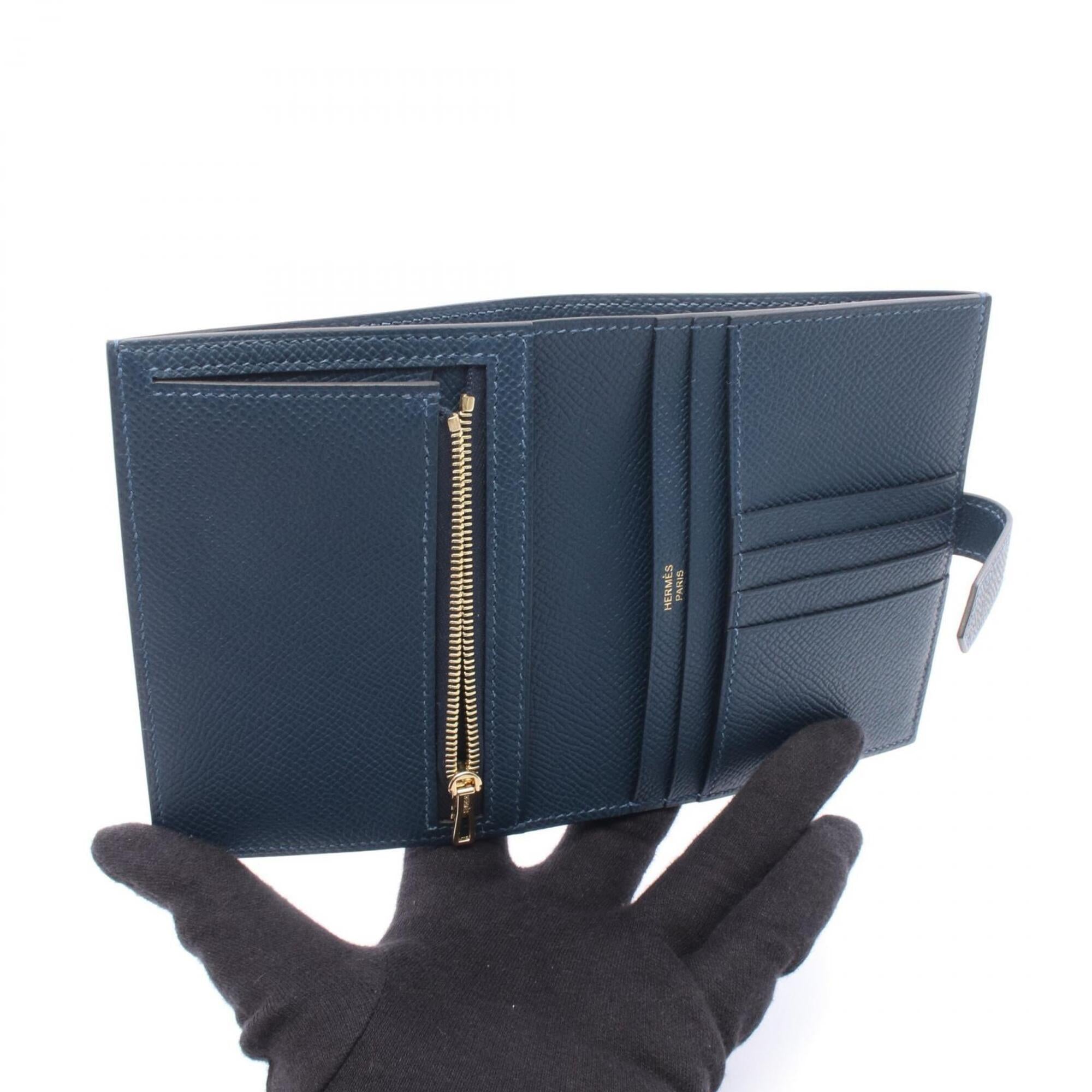 Hermes Blue Epsom Leather Wallet (Bi-Fold) (Pre-Owned)