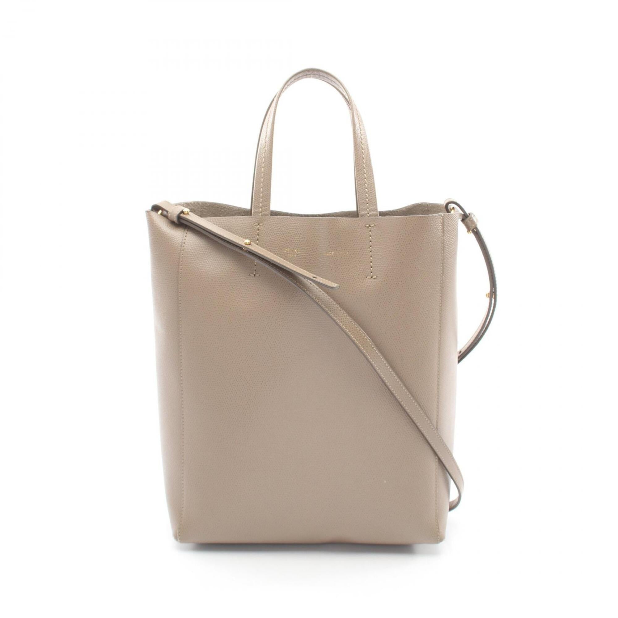 Celine Beige Leather Handbag Tote Bag (Pre-Owned)