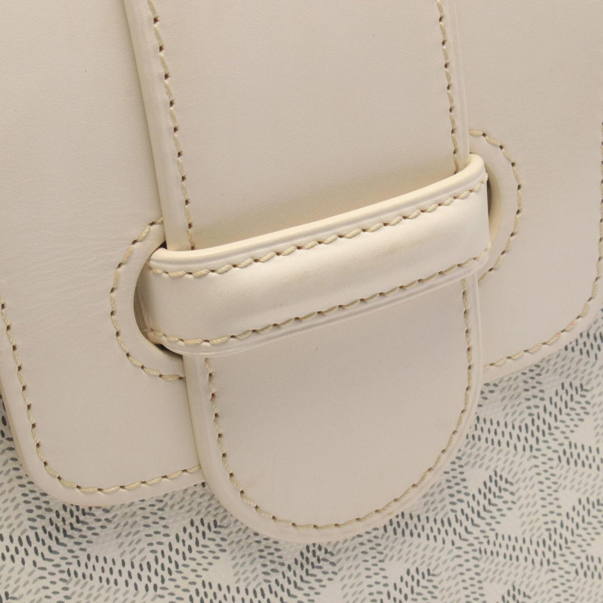 Goyard Gray White Coated Canvas Leather Handbag (Pre-Owned)