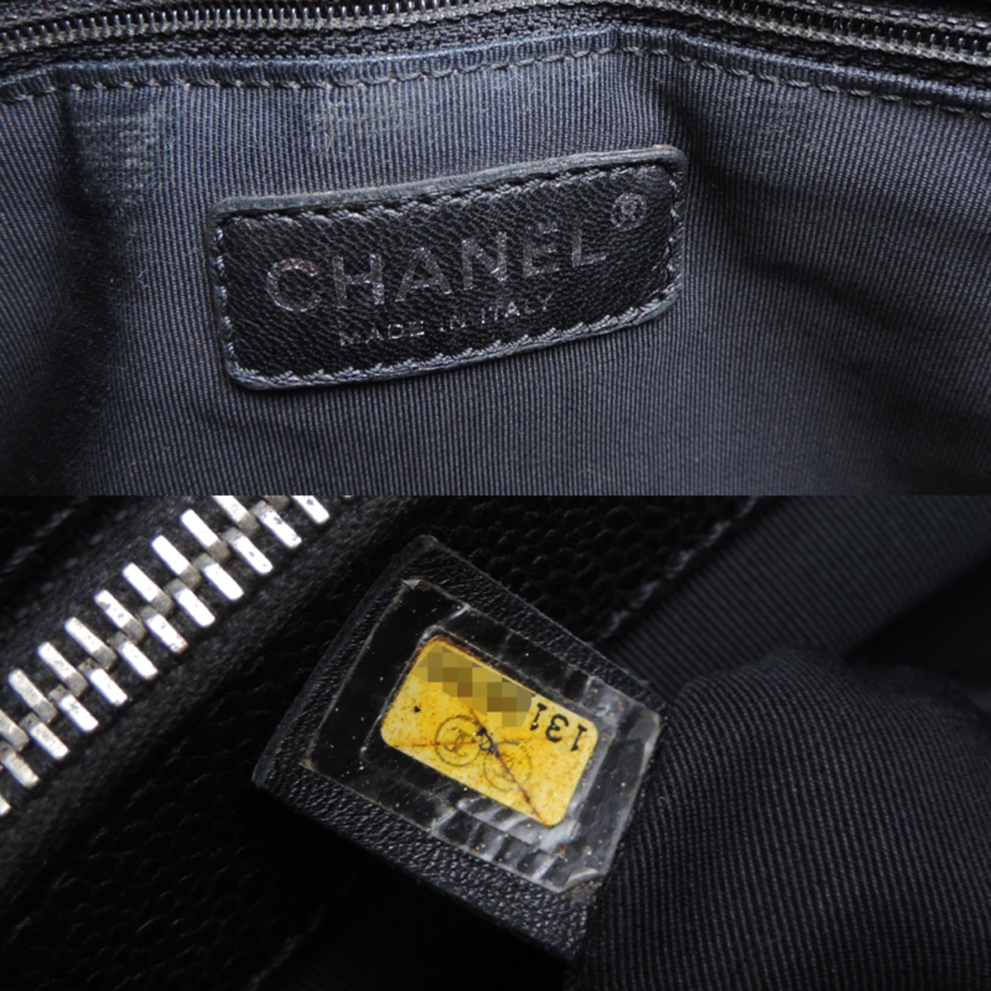 Chanel Black Grained Calfskin Tote Bag (Pre-Owned)