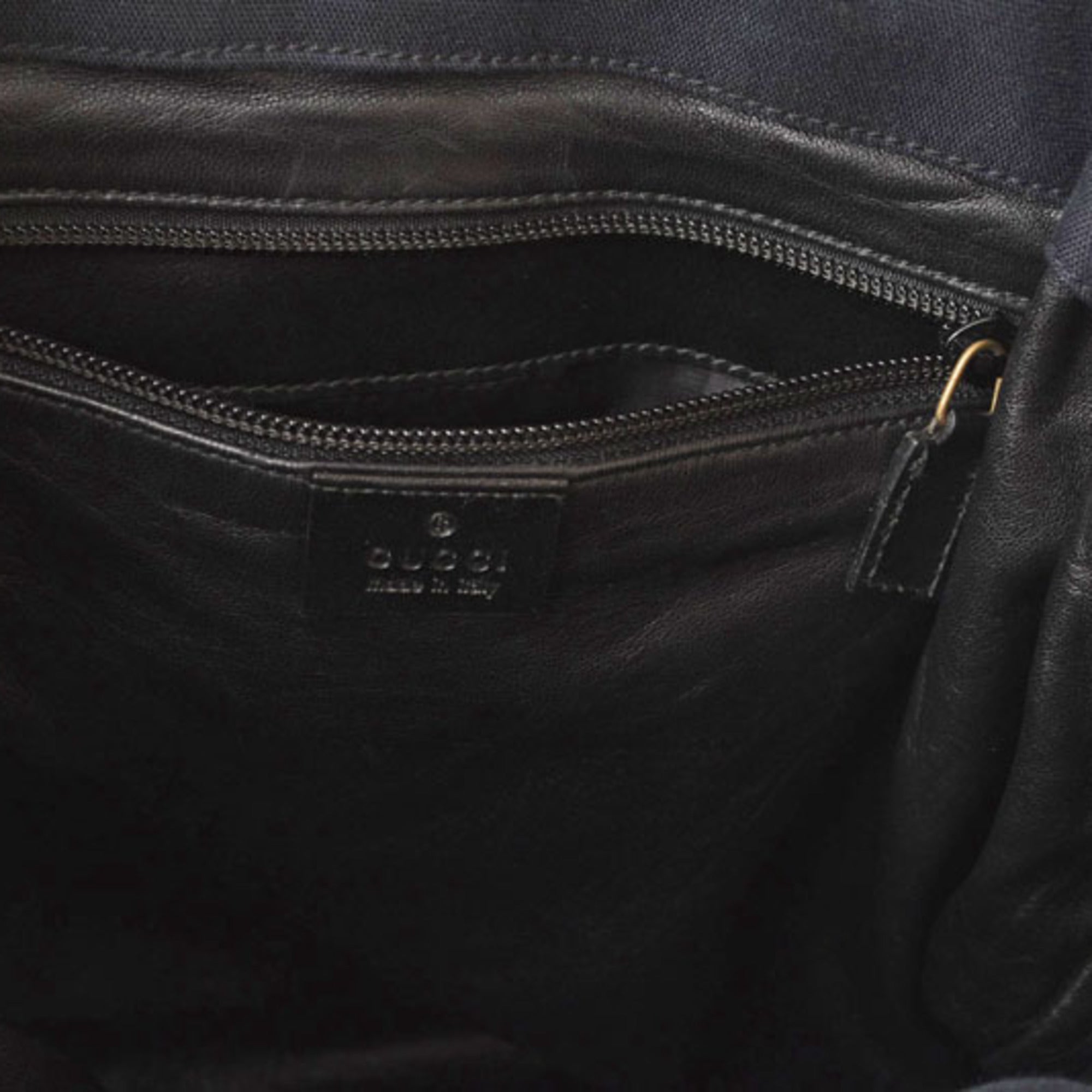 Gucci Black Cotton Canvas Shoulder Bag Sling Bag (Pre-Owned)