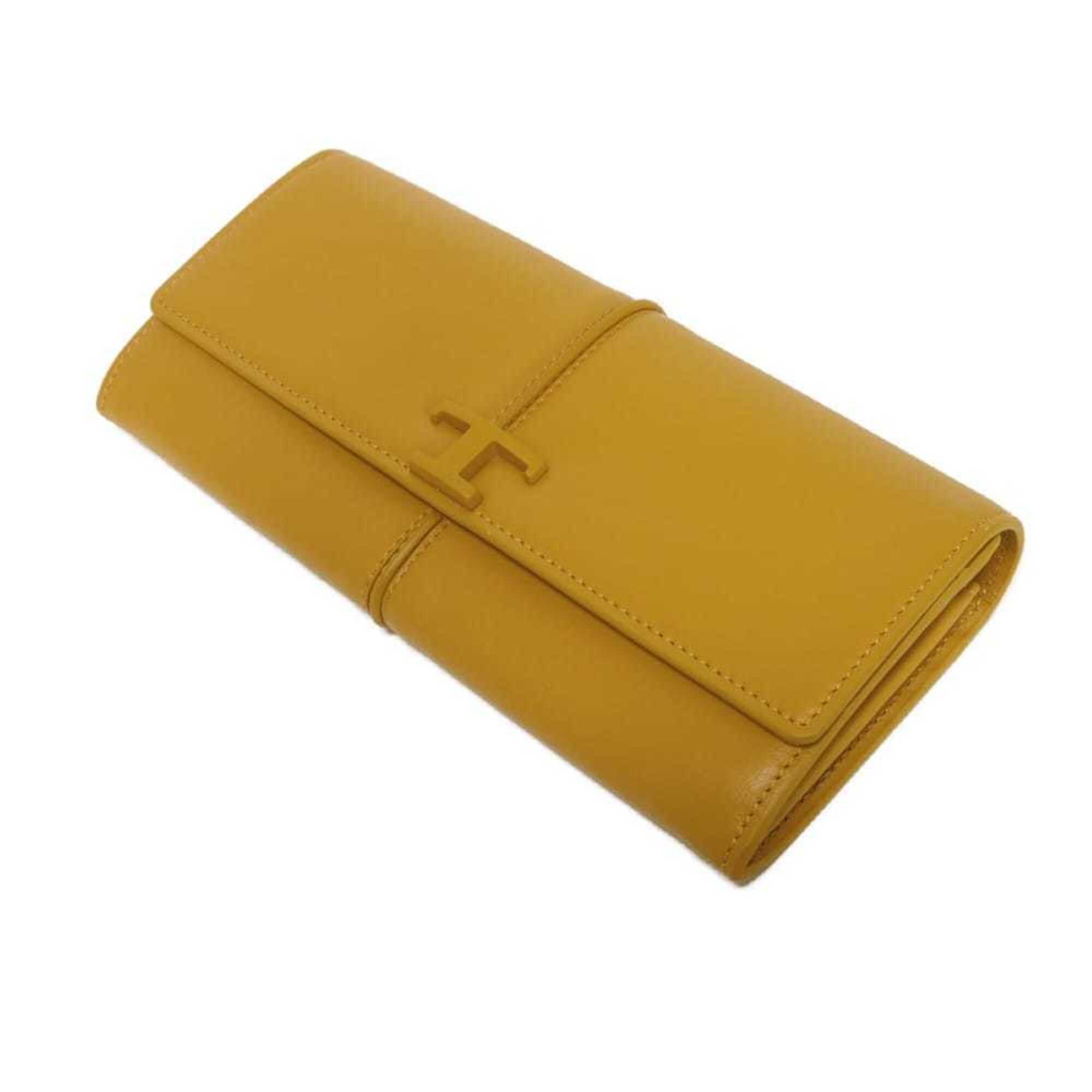 Tod's Mustard Yellow Leather Long Wallet (Bi-Fold) (Pre-Owned)
