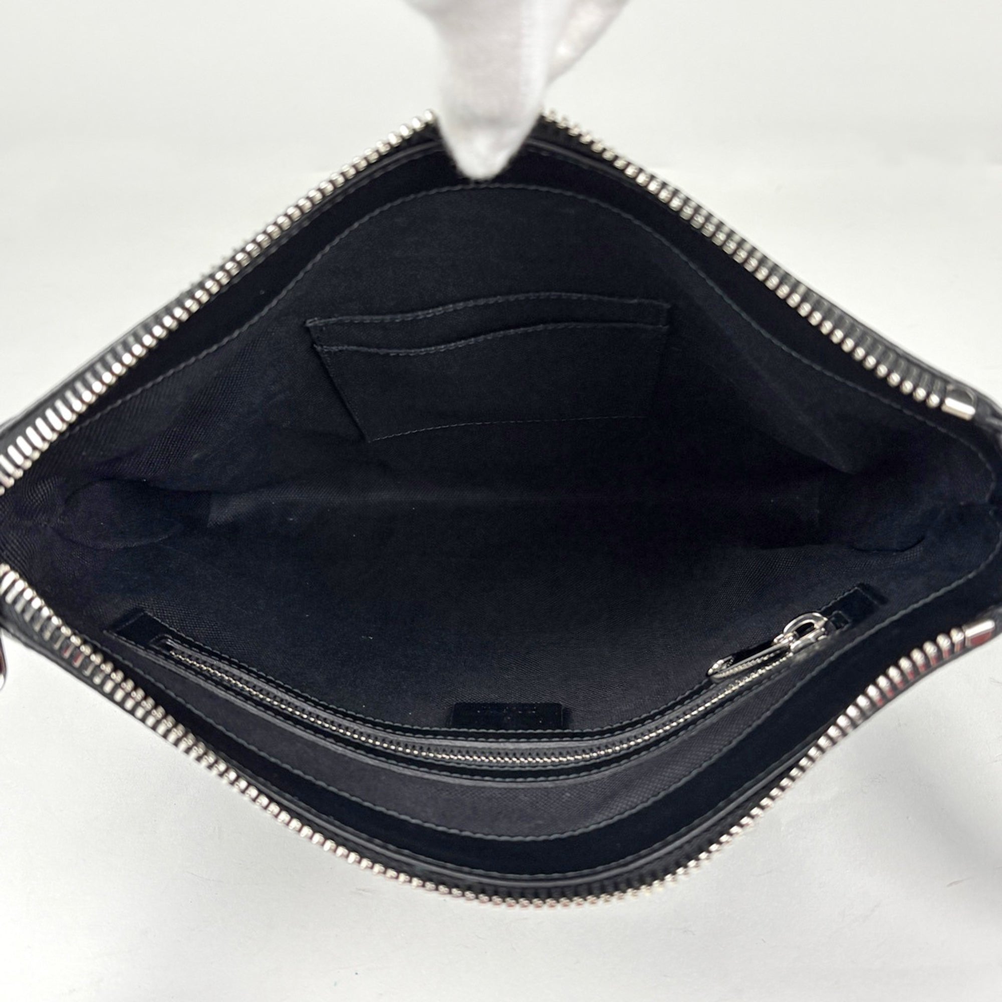 Gucci Sherry Line Black Coated Canvas Leather Shoulder Bag (Pre-Owned)