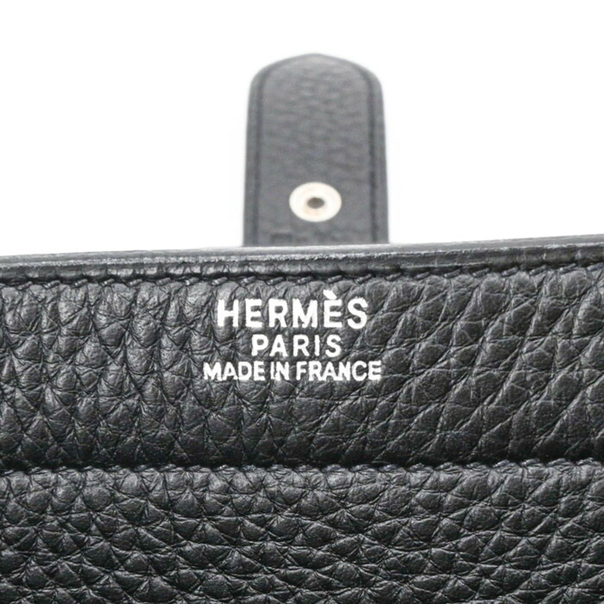 Hermes Black Taurillon Clemence Leather Handbag (Pre-Owned)