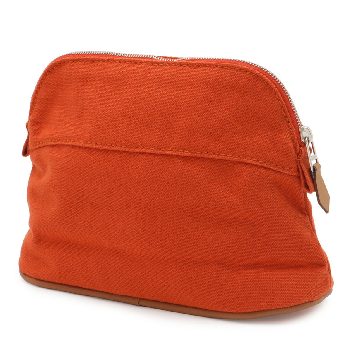 Hermes Red Orange Canvas Pouch (Pre-Owned)