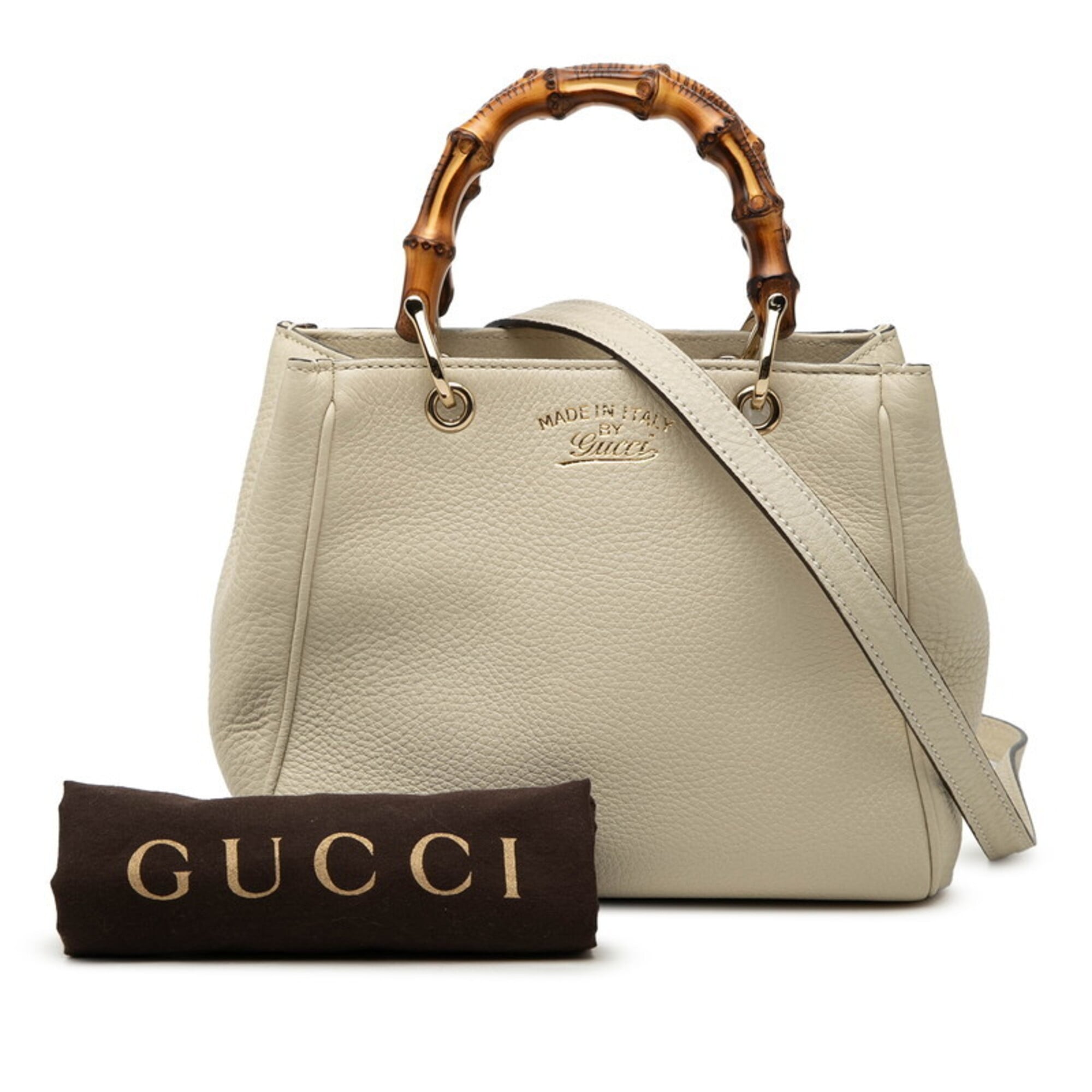 Gucci Ivory White Leather Handbag Shoulder Bag (Pre-Owned)