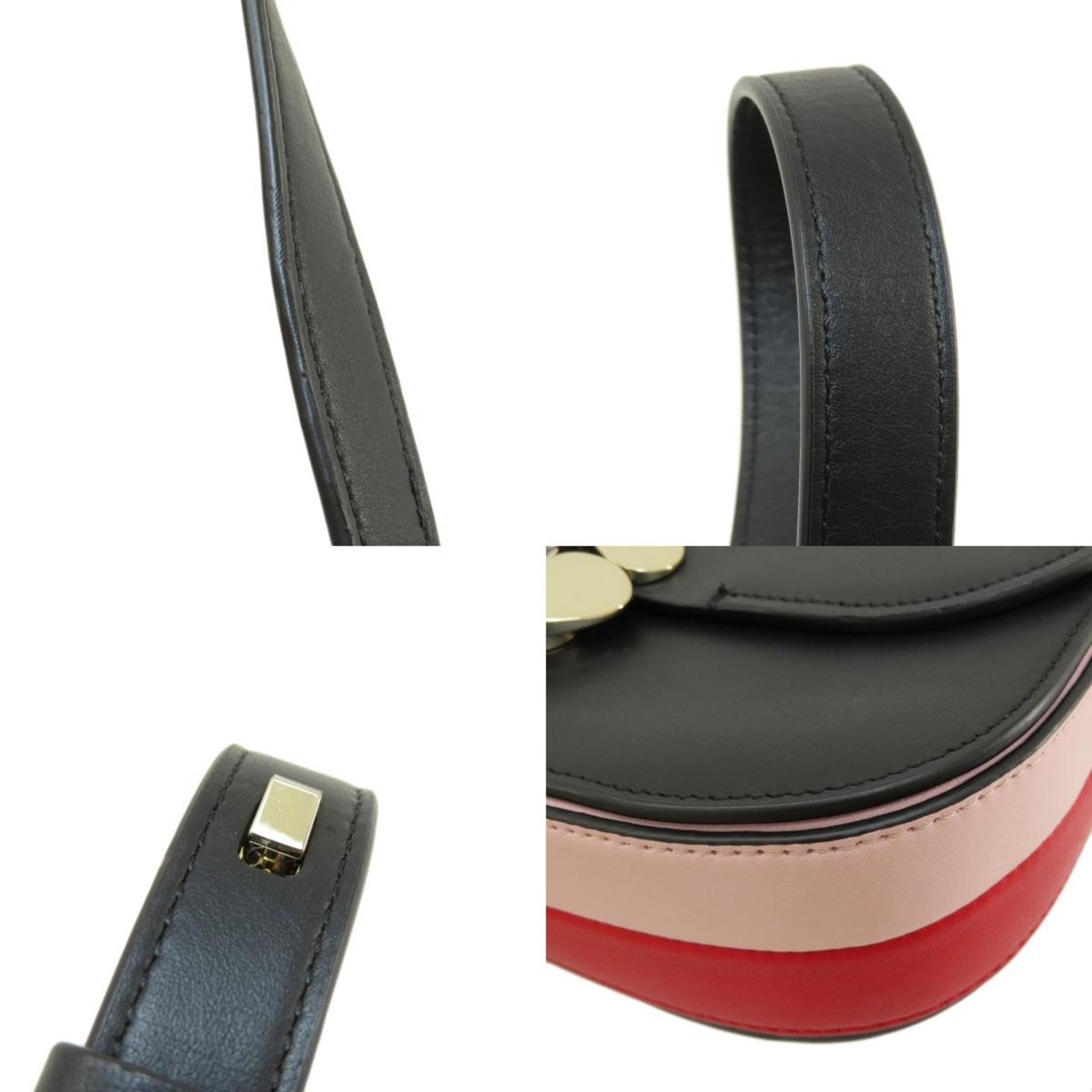 Kate Spade Black Pink Red Color Leather Shoulder Bag (Pre-Owned)