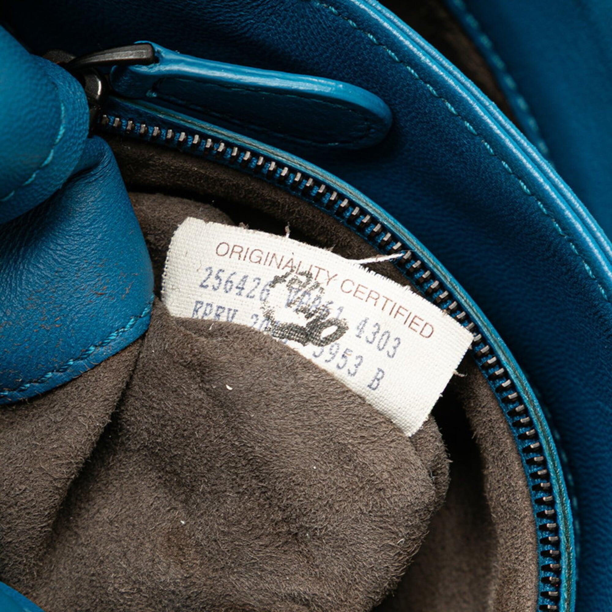 Bottega Veneta Intrecciato Blue Leather Shoulder Bag (Pre-Owned)