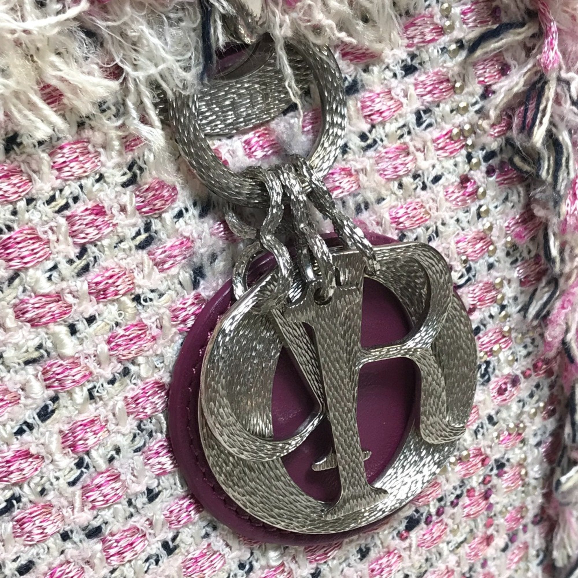 Christian Dior Pink Tweed Handbag (Pre-Owned)