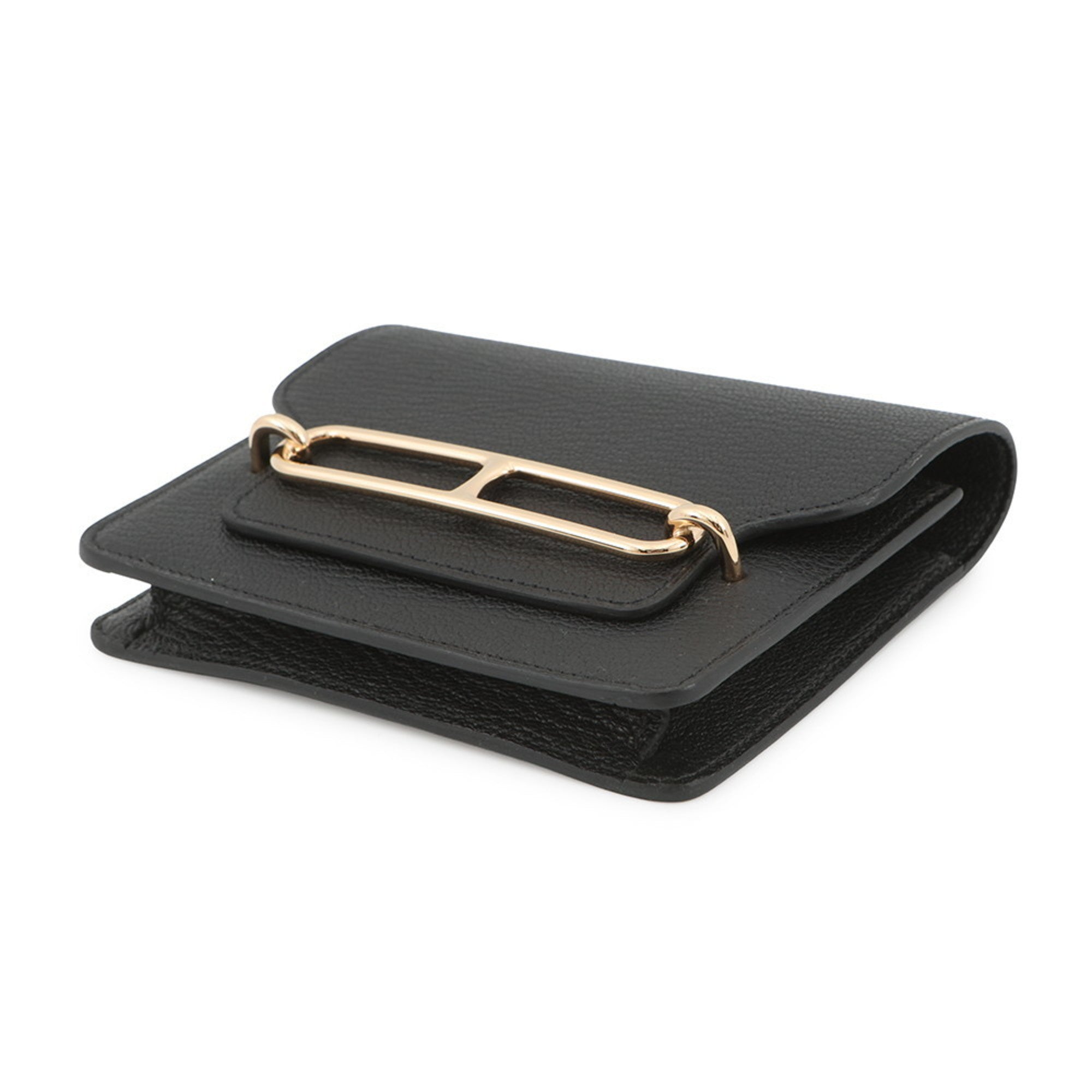 Hermes Black Chevre Myzore Leather Coin Purse/Coin Case (Pre-Owned)