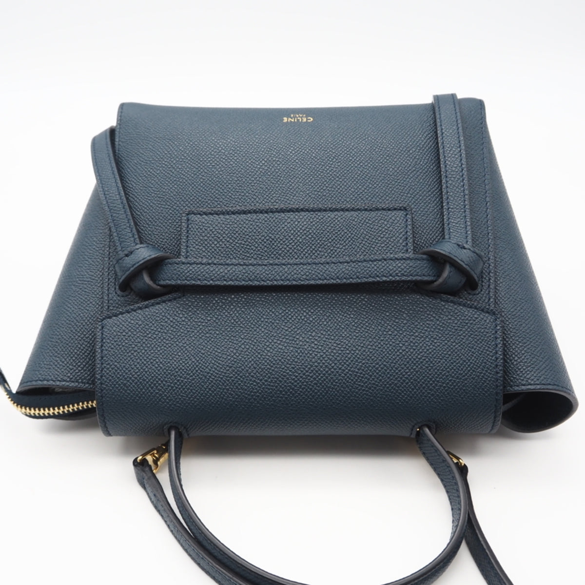 Celine Dark Green Green Leather Briefcase Handbag (Pre-Owned)