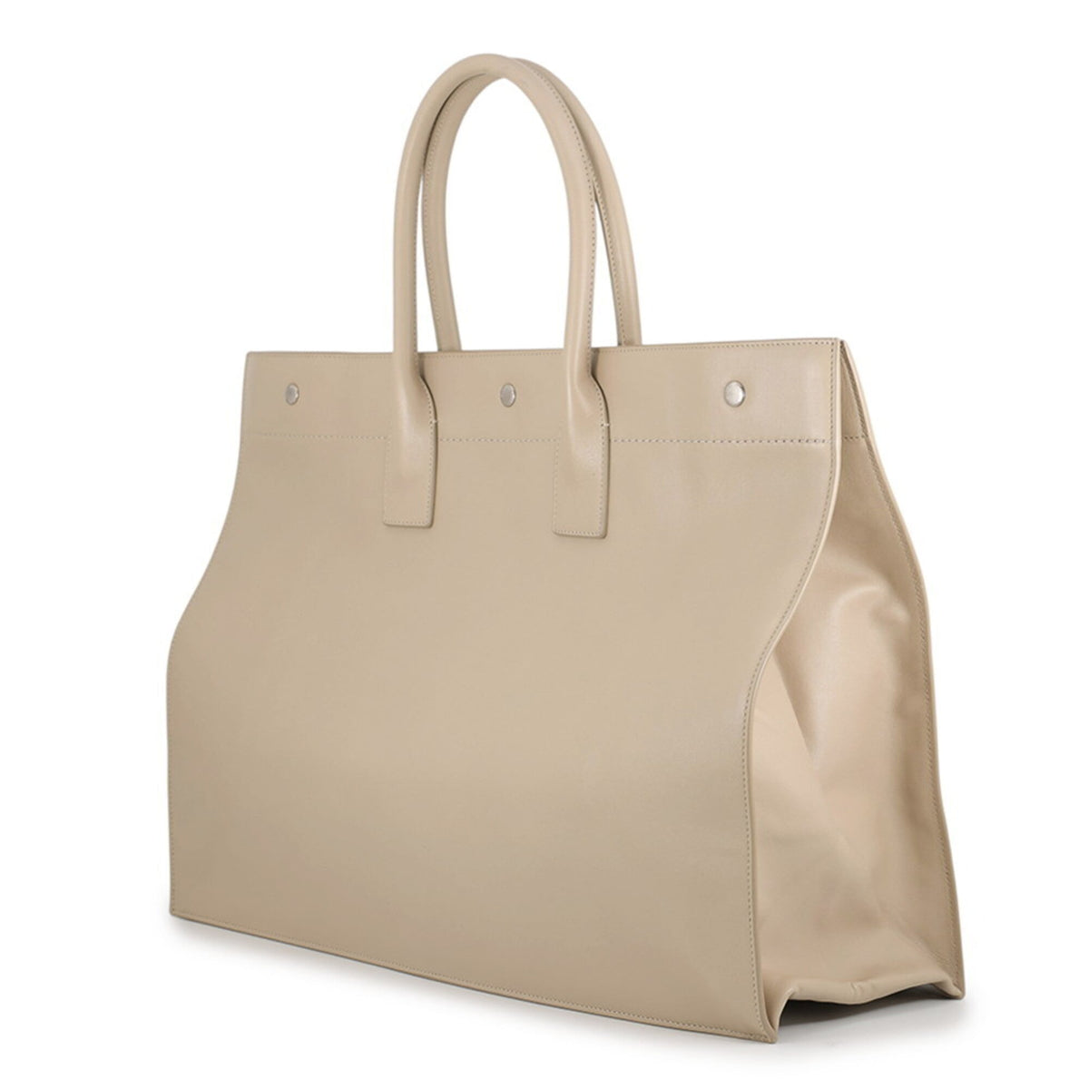 Saint Laurent Beige Leather Handbag Tote Bag (Pre-Owned)