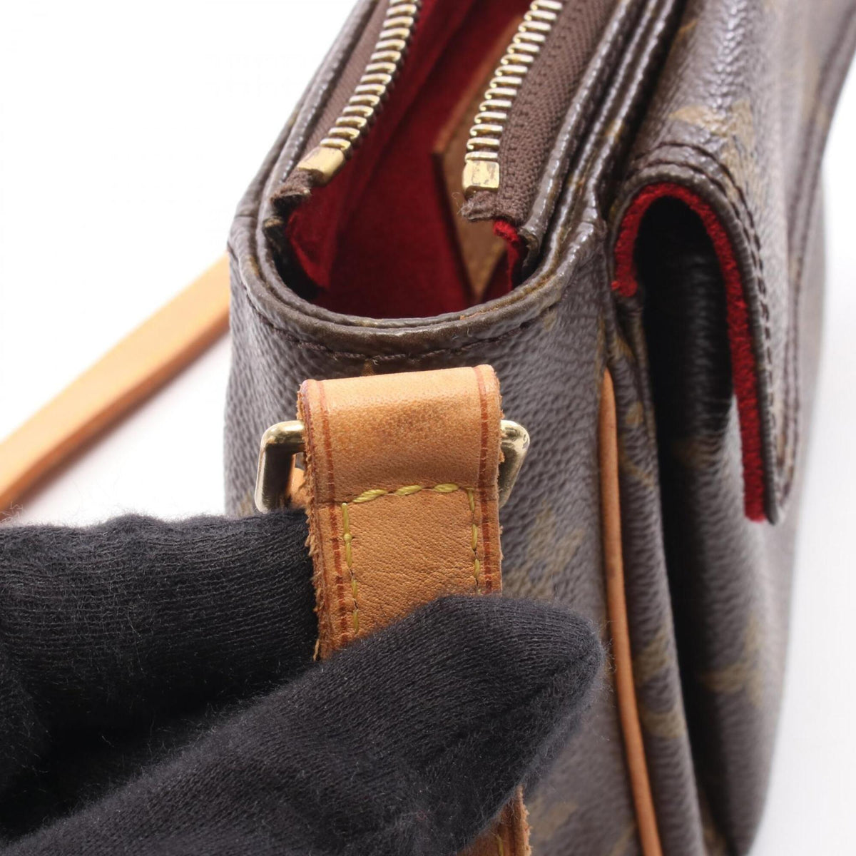 Louis Vuitton Brown Monogram Coated Canvas Leather Handbag Shoulder Bag (Pre-Owned)