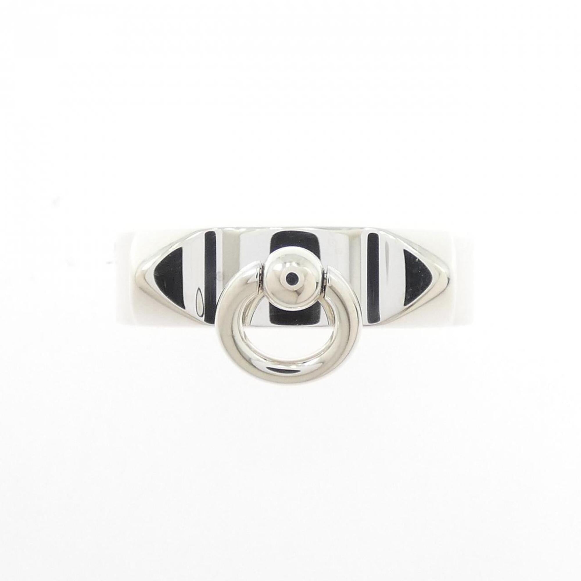 Hermes Silver Silver 925 Band Ring (Pre-Owned)