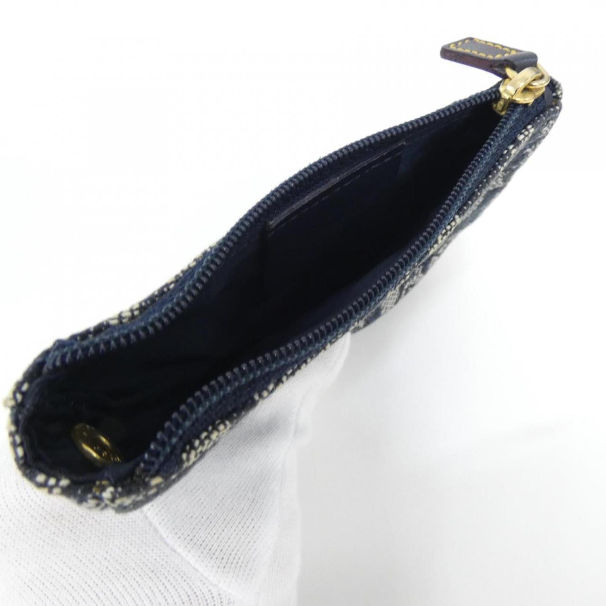 Christian Dior Blue Canvas Coin Purse/Coin Case (Pre-Owned)