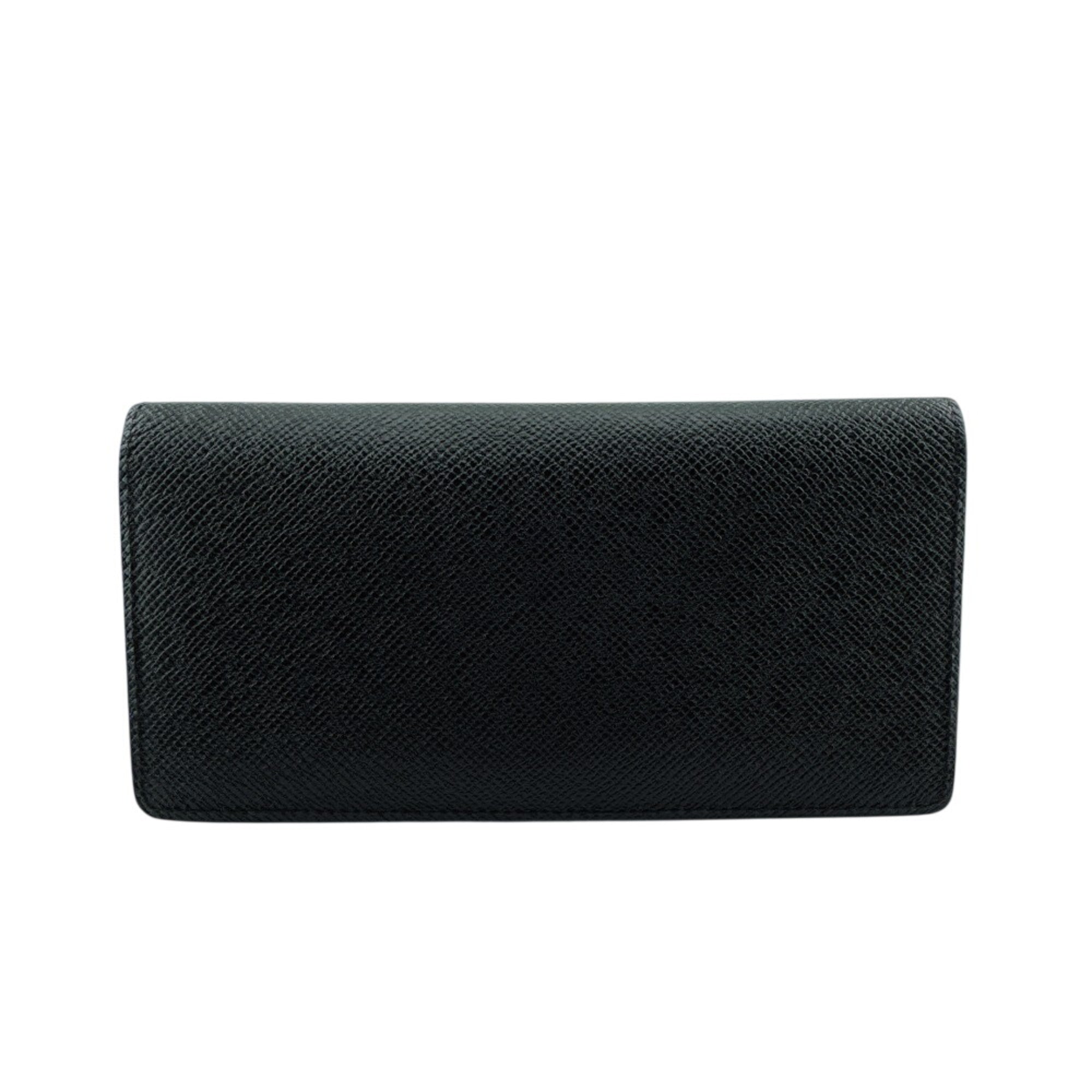 Louis Vuitton Taiga Black Leather Long Wallet (Bi-Fold) (Pre-Owned)