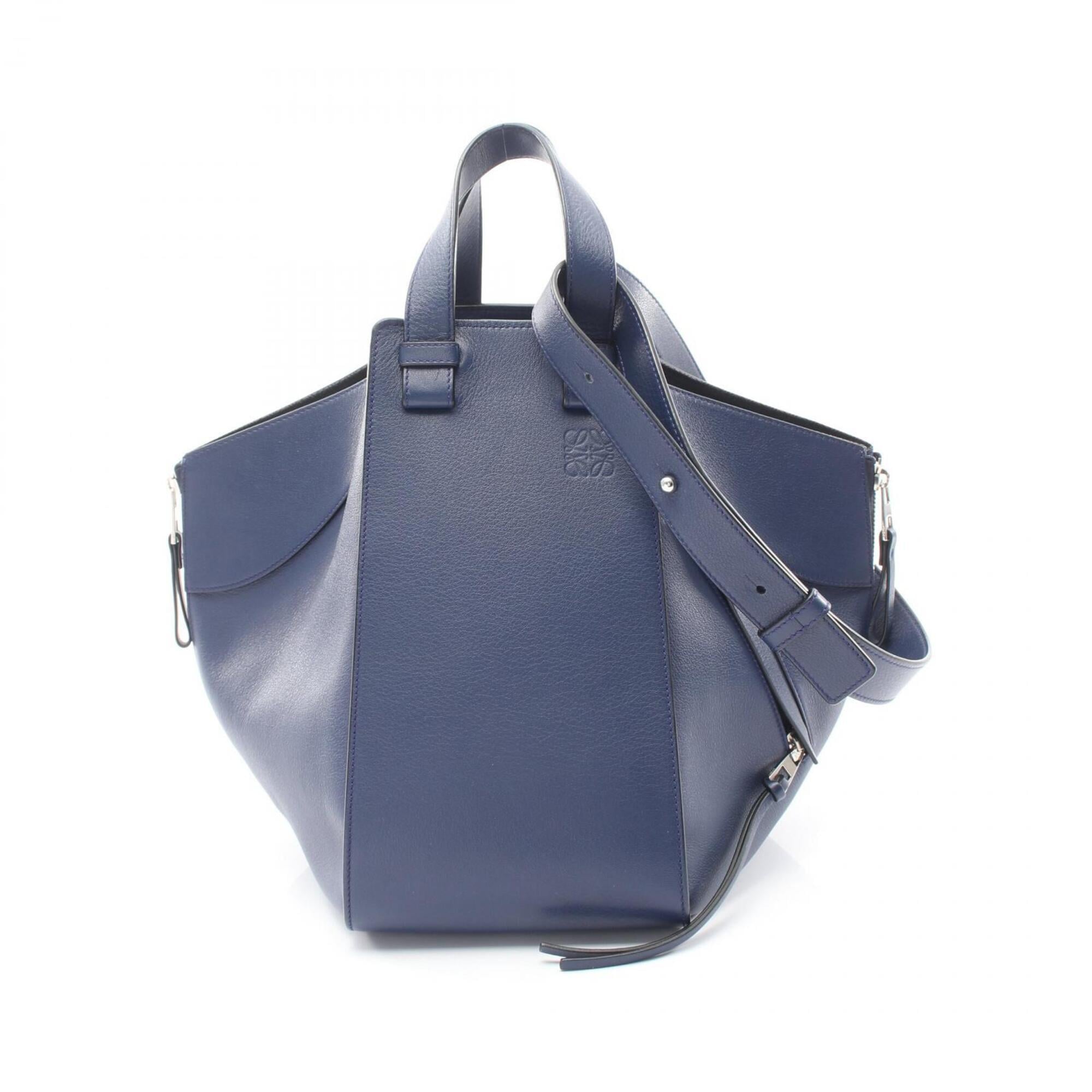 Loewe Hammock Navy Leather Handbag (Pre-Owned)