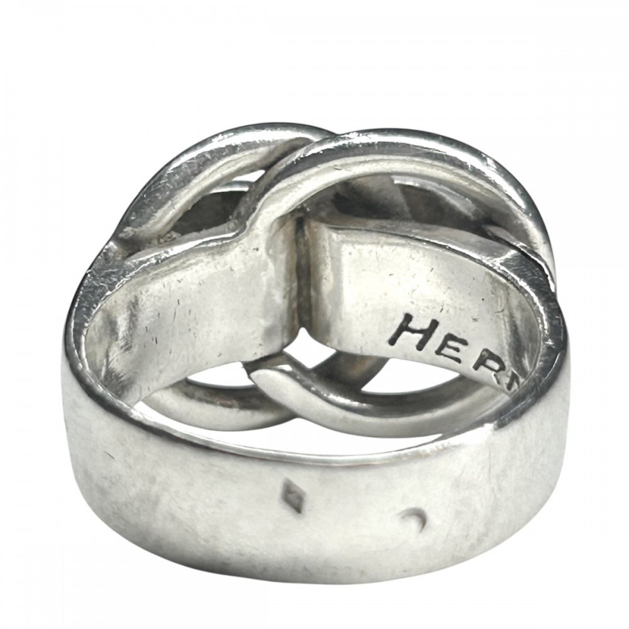 Hermes Silver 925 Band Ring (Pre-Owned)