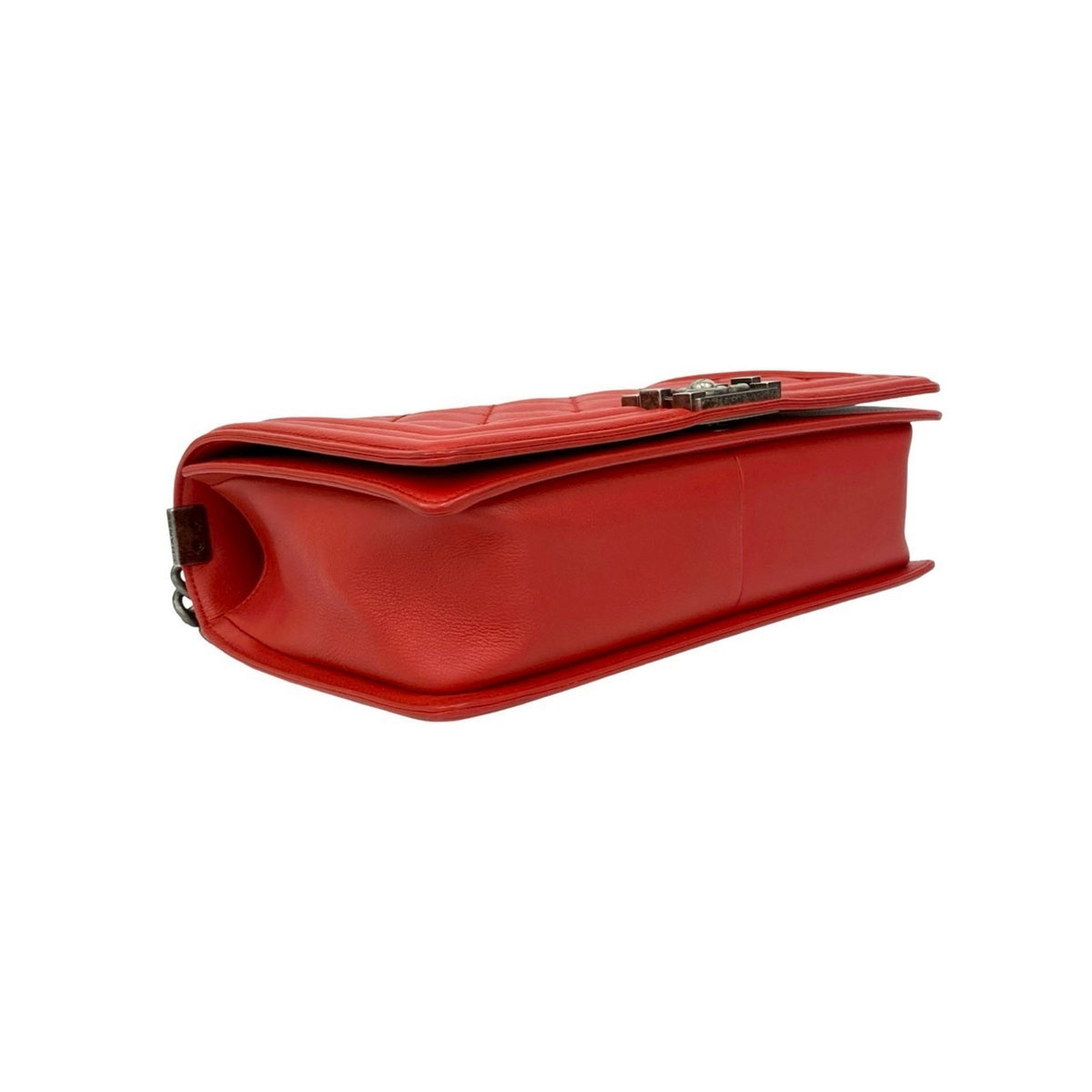 Chanel Red Color Leather Shoulder Bag (Pre-Owned)