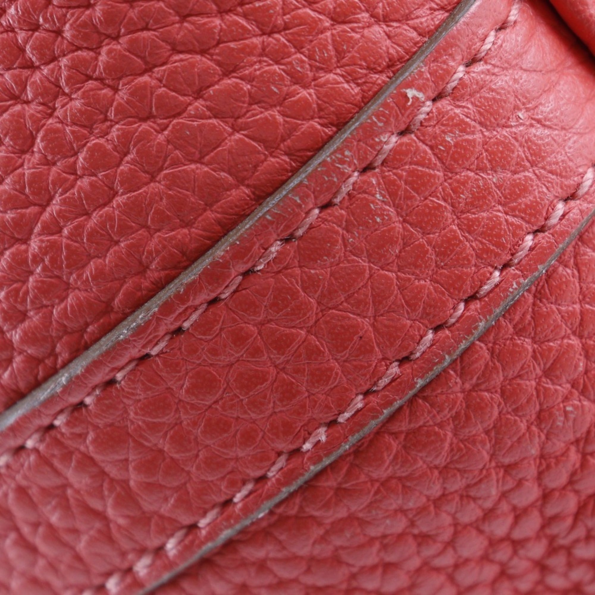 Hermes Picotin Red Color Taurillon Clemence Leather Handbag (Pre-Owned)
