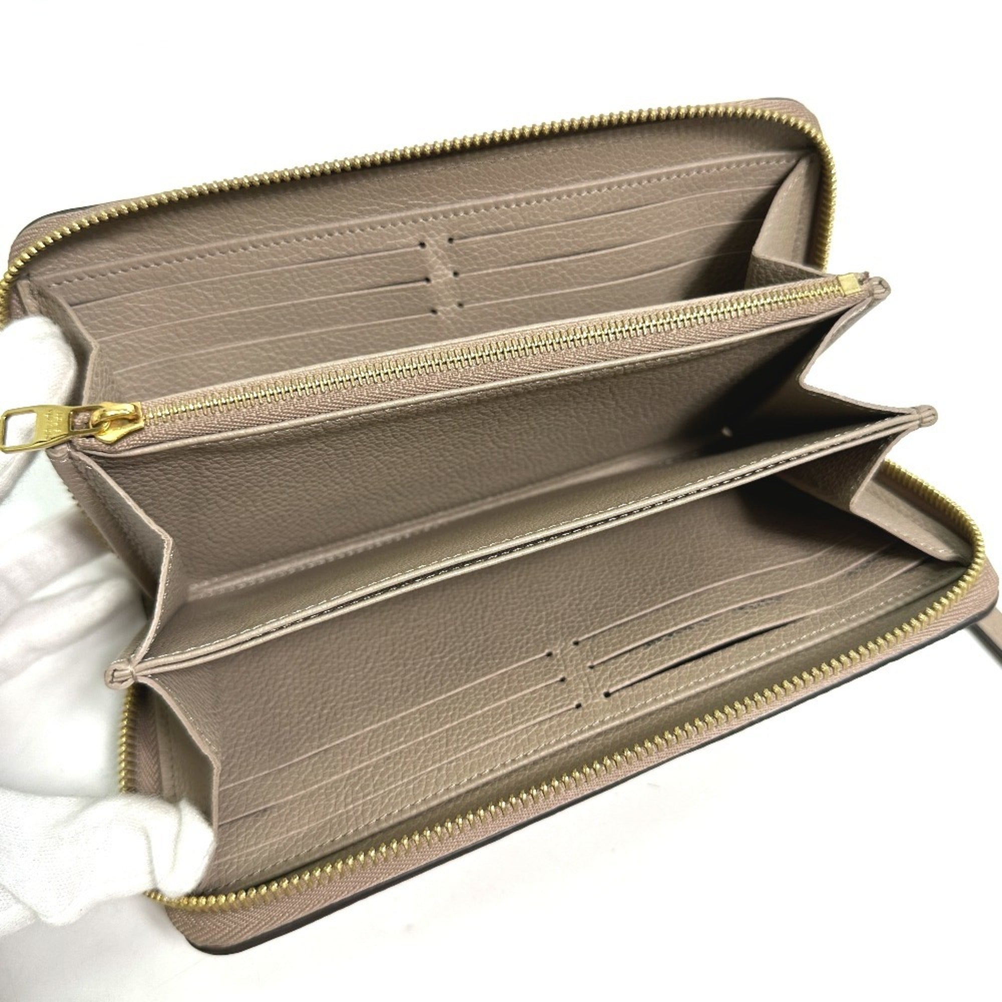 Louis Vuitton Monogram Empreinte Beige Tourterelle Monogram Empreinte Long Wallet (Bi-Fold) (Pre-Owned)