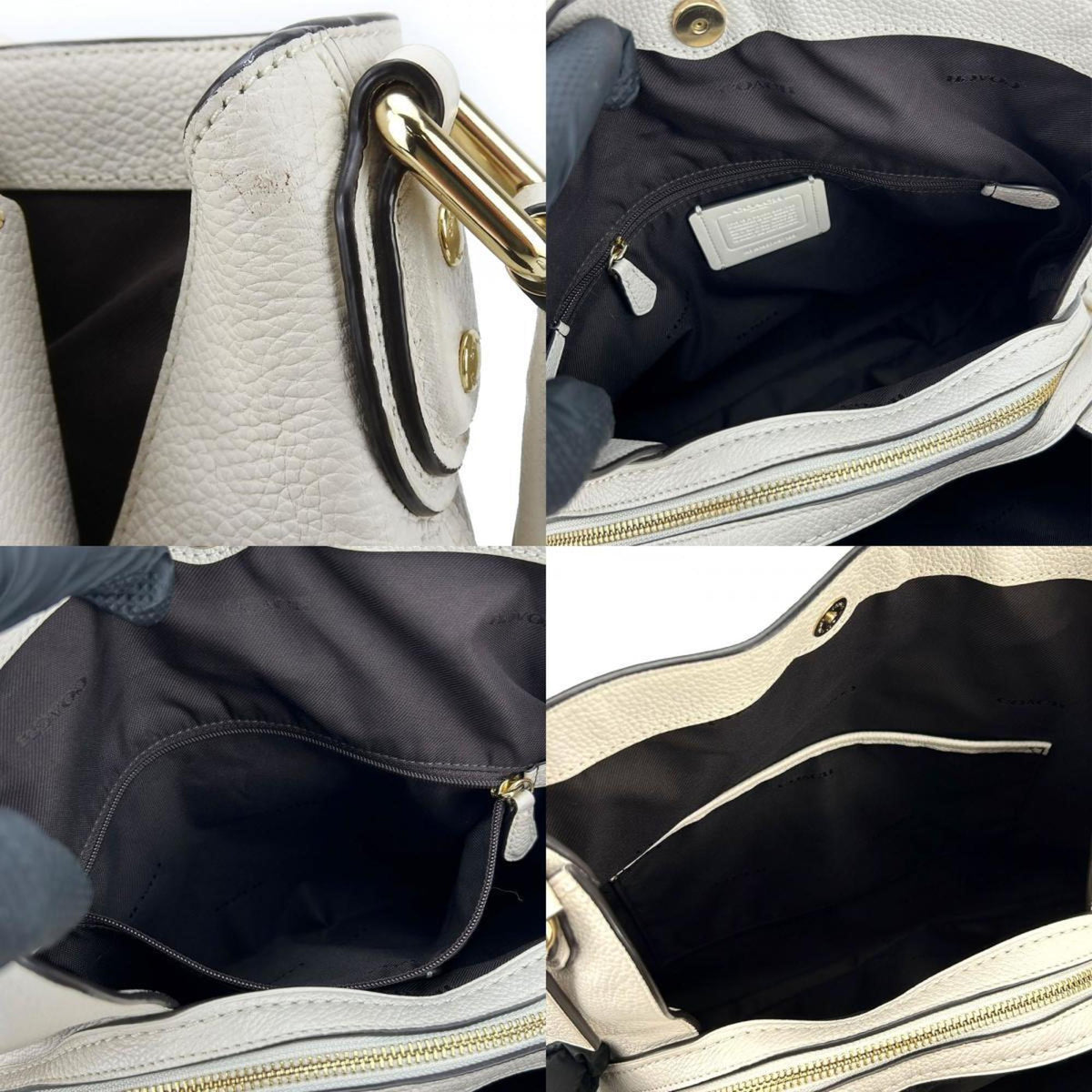 Coach Off-White Leather Shoulder Bag (Pre-Owned)