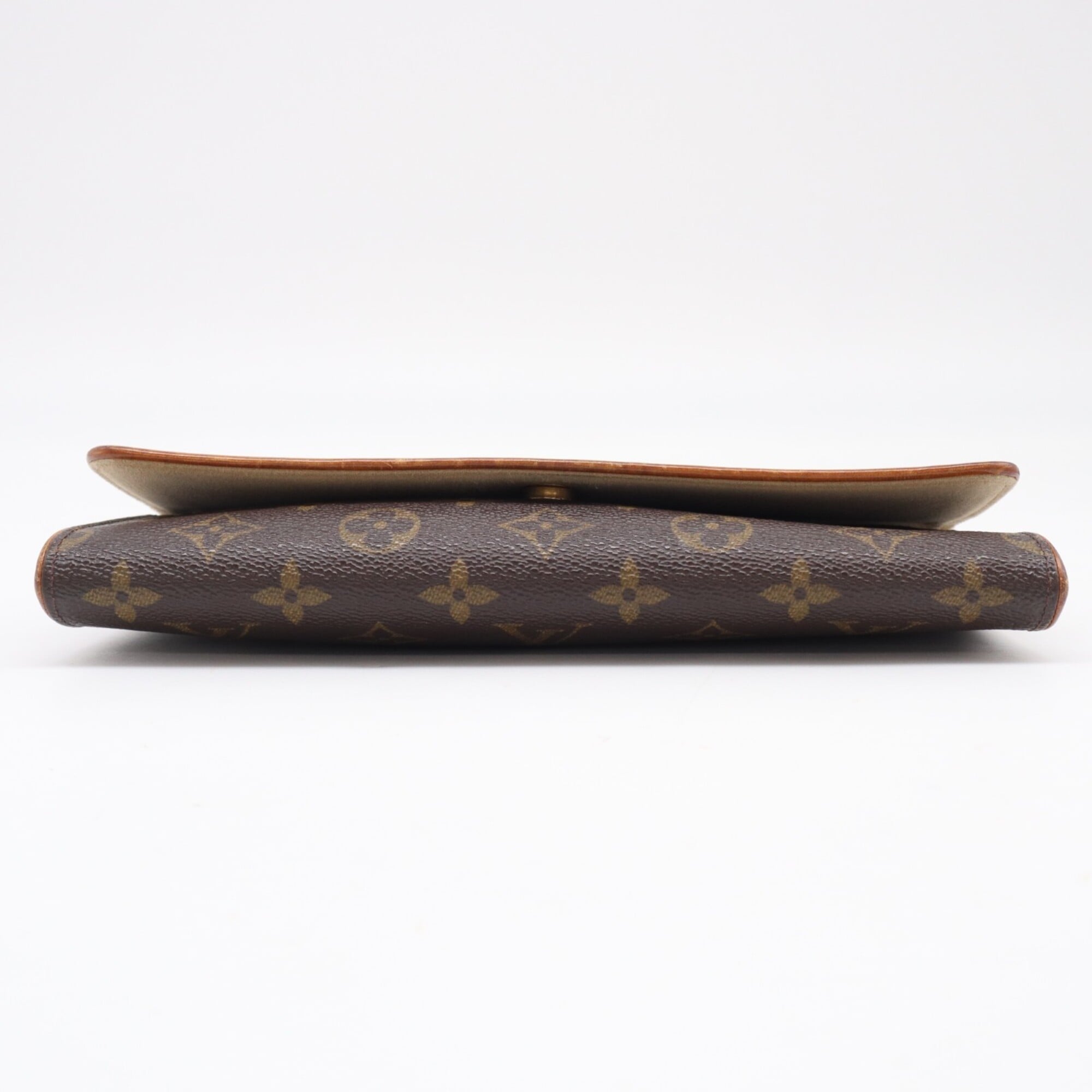 Louis Vuitton Beige Brown Coated Canvas Leather Shoulder Bag (Pre-Owned)
