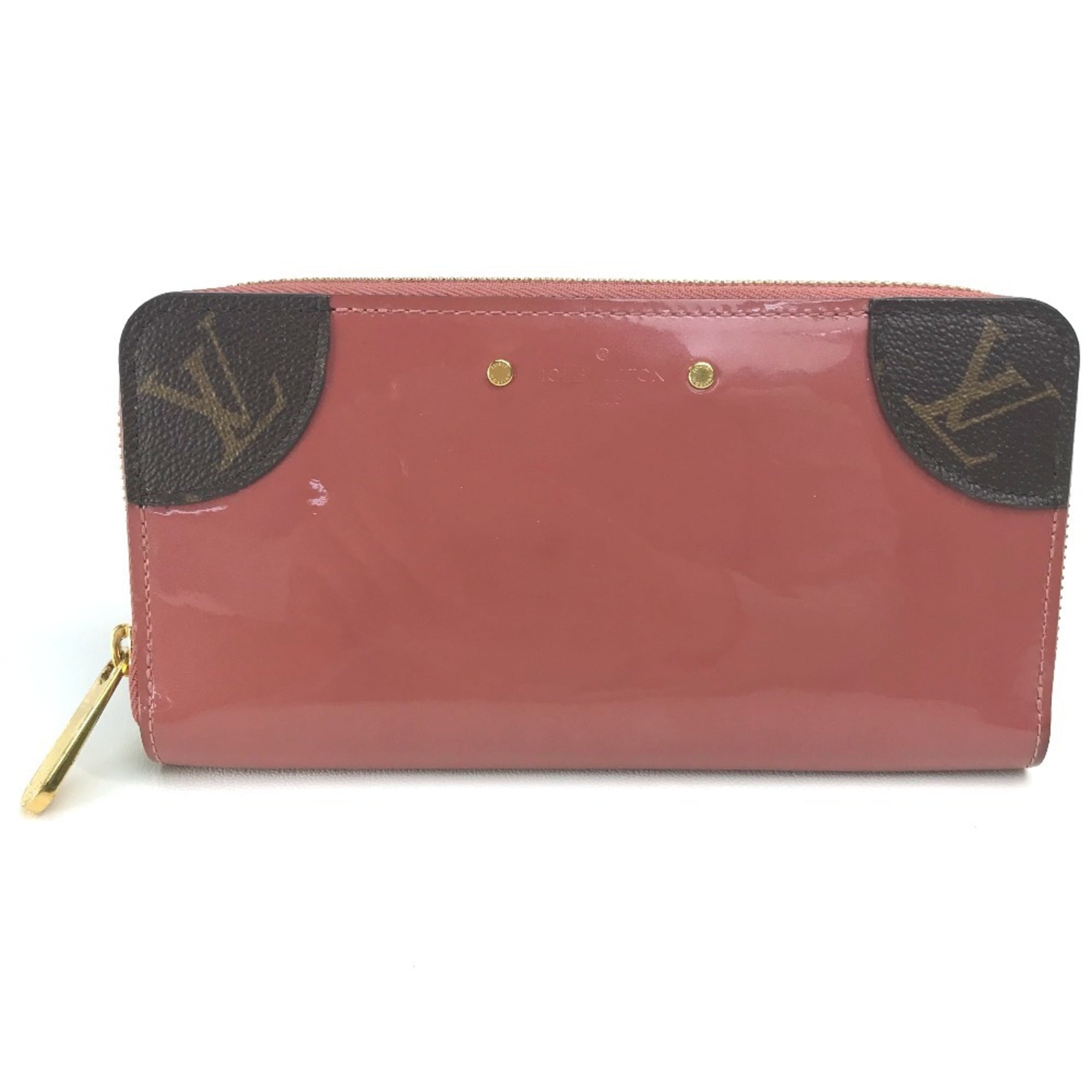Louis Vuitton Monogram Monogram Pink Beige Monogram Patent Leather Long Wallet (Bi-Fold) (Pre-Owned)