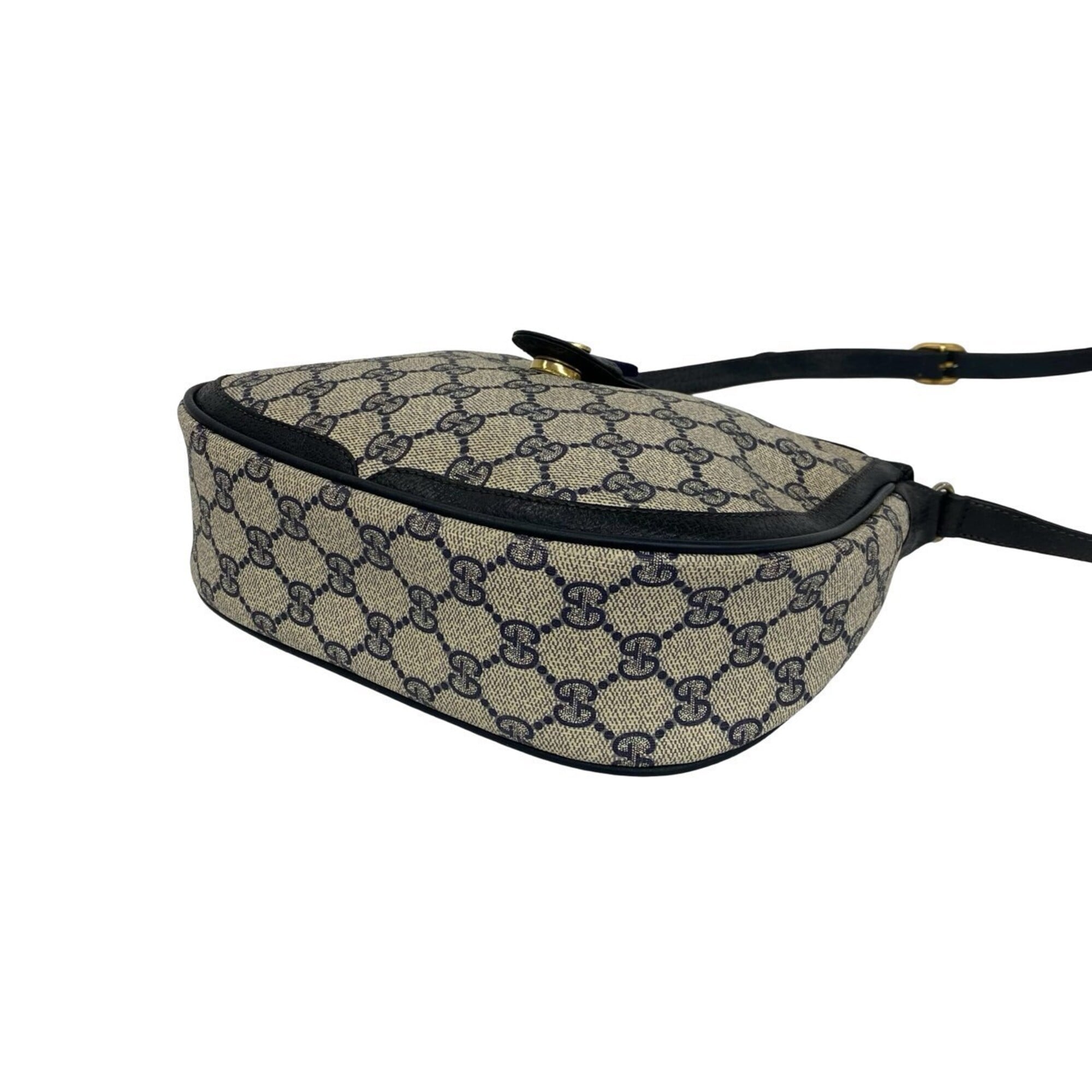 Gucci Navy Red Color Leather Pvc Shoulder Bag (Pre-Owned)