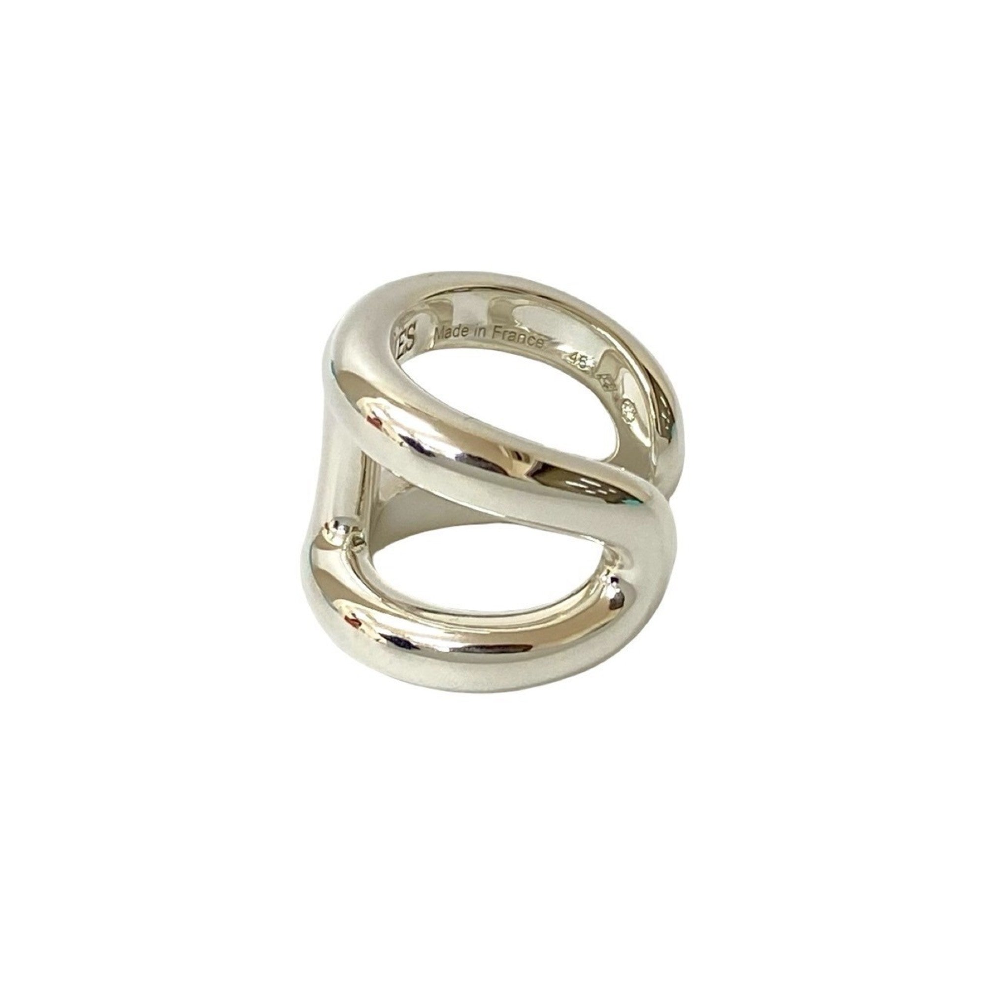 Hermes Silver Silver 925 Band Ring (Pre-Owned)