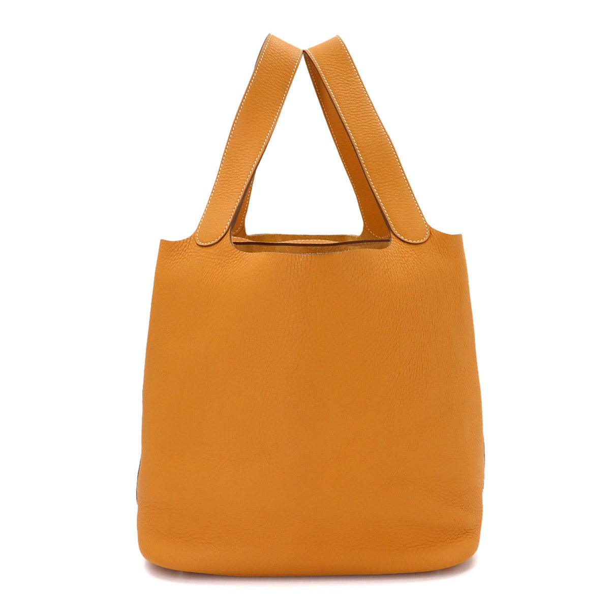 Hermes Moutarde Taurillon Clemence Leather Handbag (Pre-Owned)