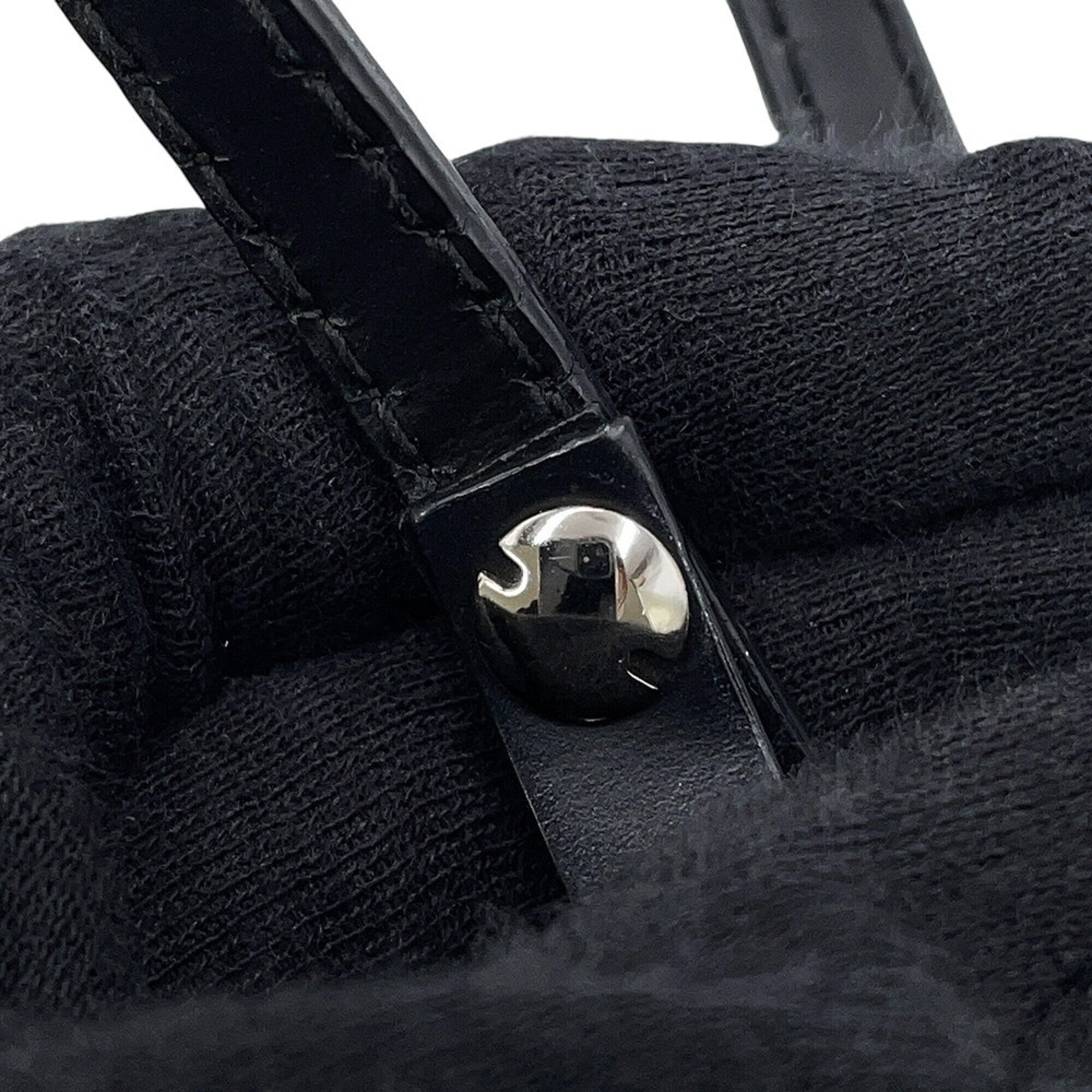 Balenciaga Black White Canvas Leather Handbag Pouch (Pre-Owned)