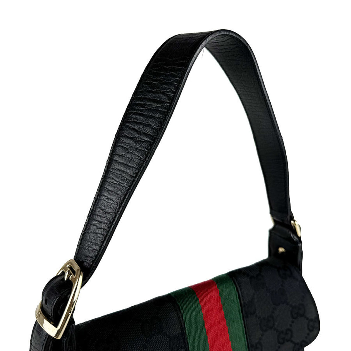 Gucci Black Gg Canvas Leather Handbag (Pre-Owned)