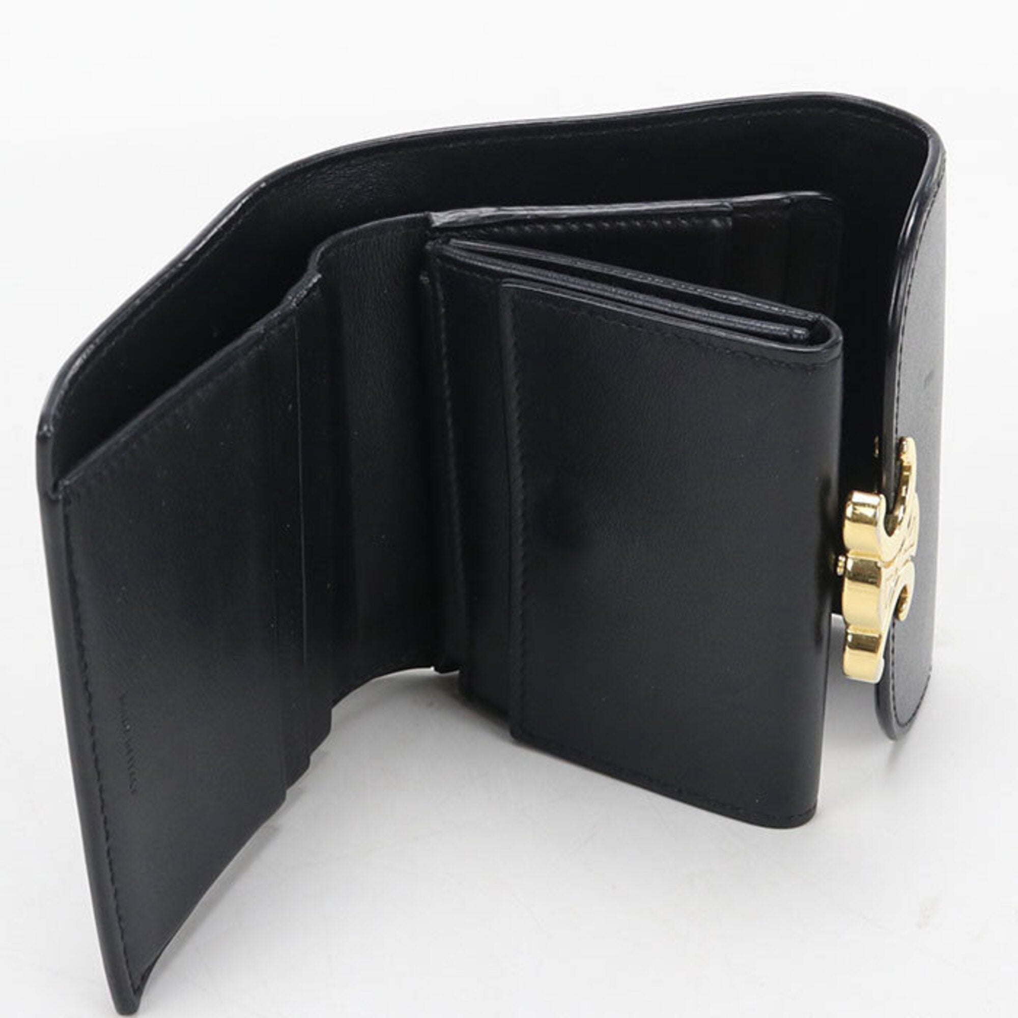 Celine Black Leather Wallet (Tri-Fold) (Pre-Owned)