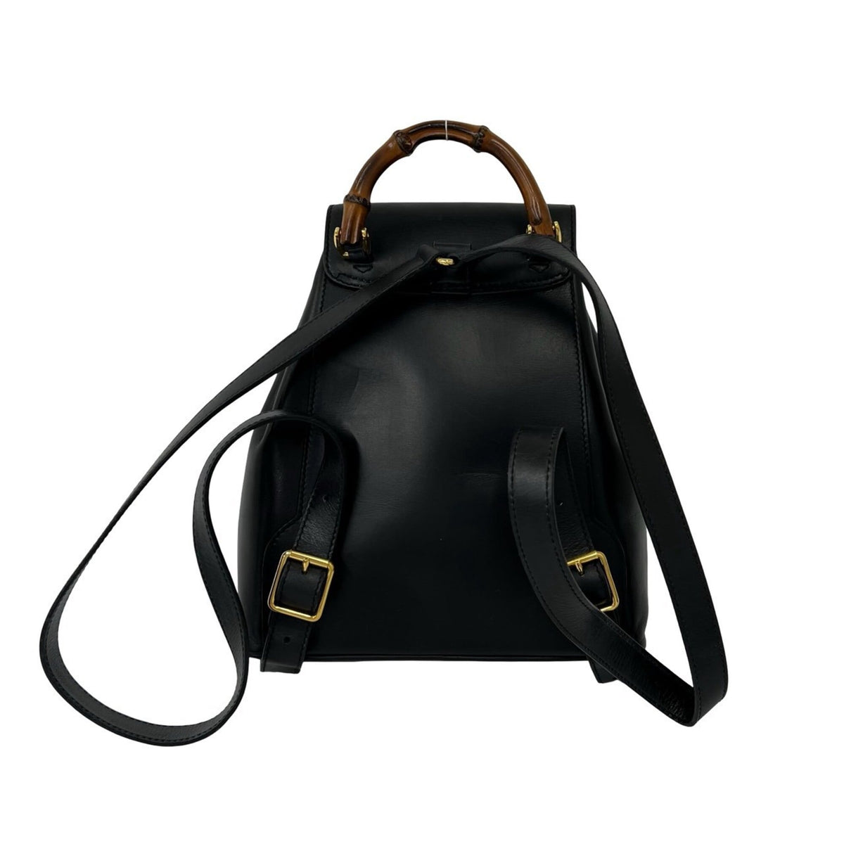 Gucci Black Leather Bamboo Backpack (Pre-Owned)