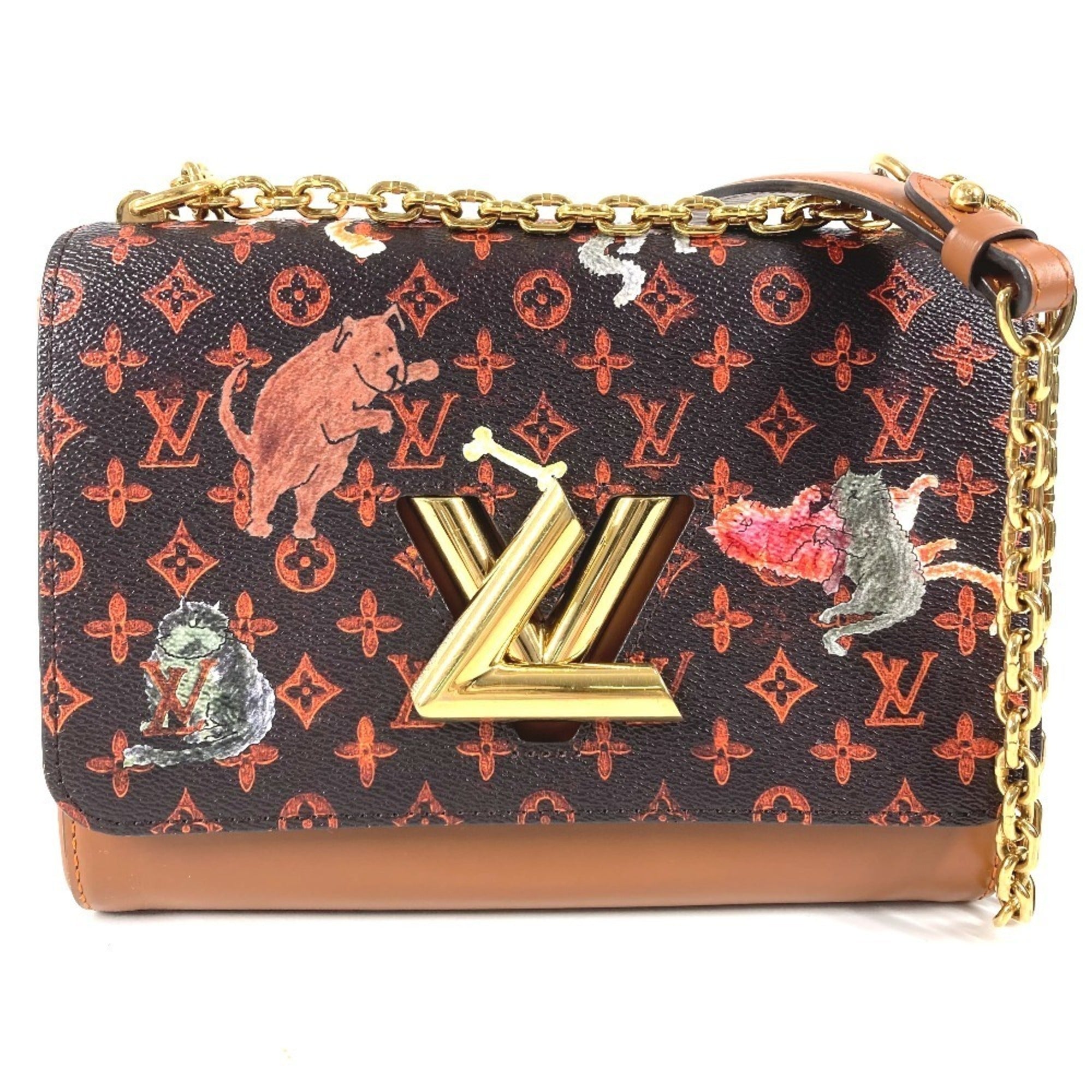 Louis Vuitton Brown Orange Monogram Canvas Shoulder Bag (Pre-Owned)