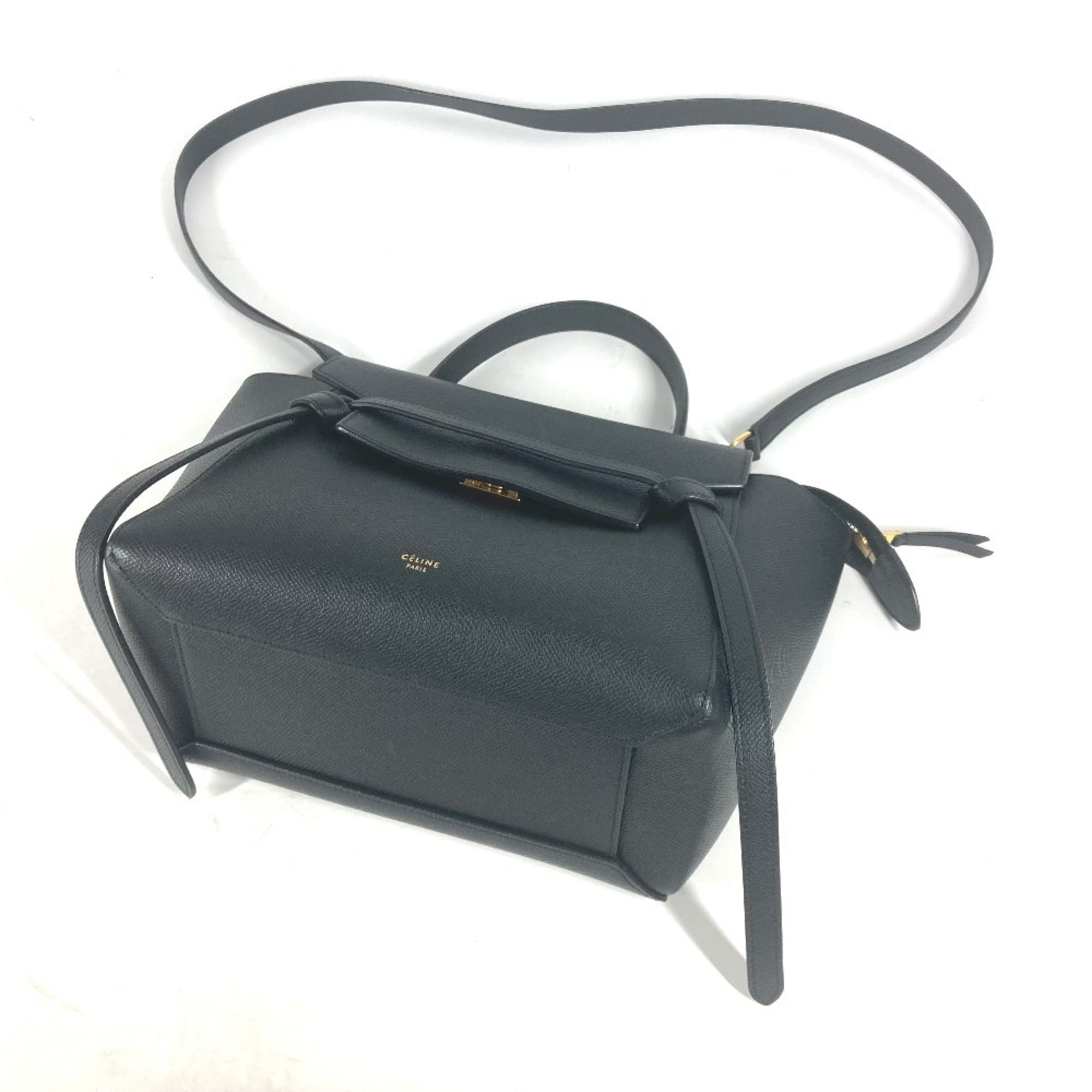 Celine Black Leather Handbag Shoulder Bag (Pre-Owned)