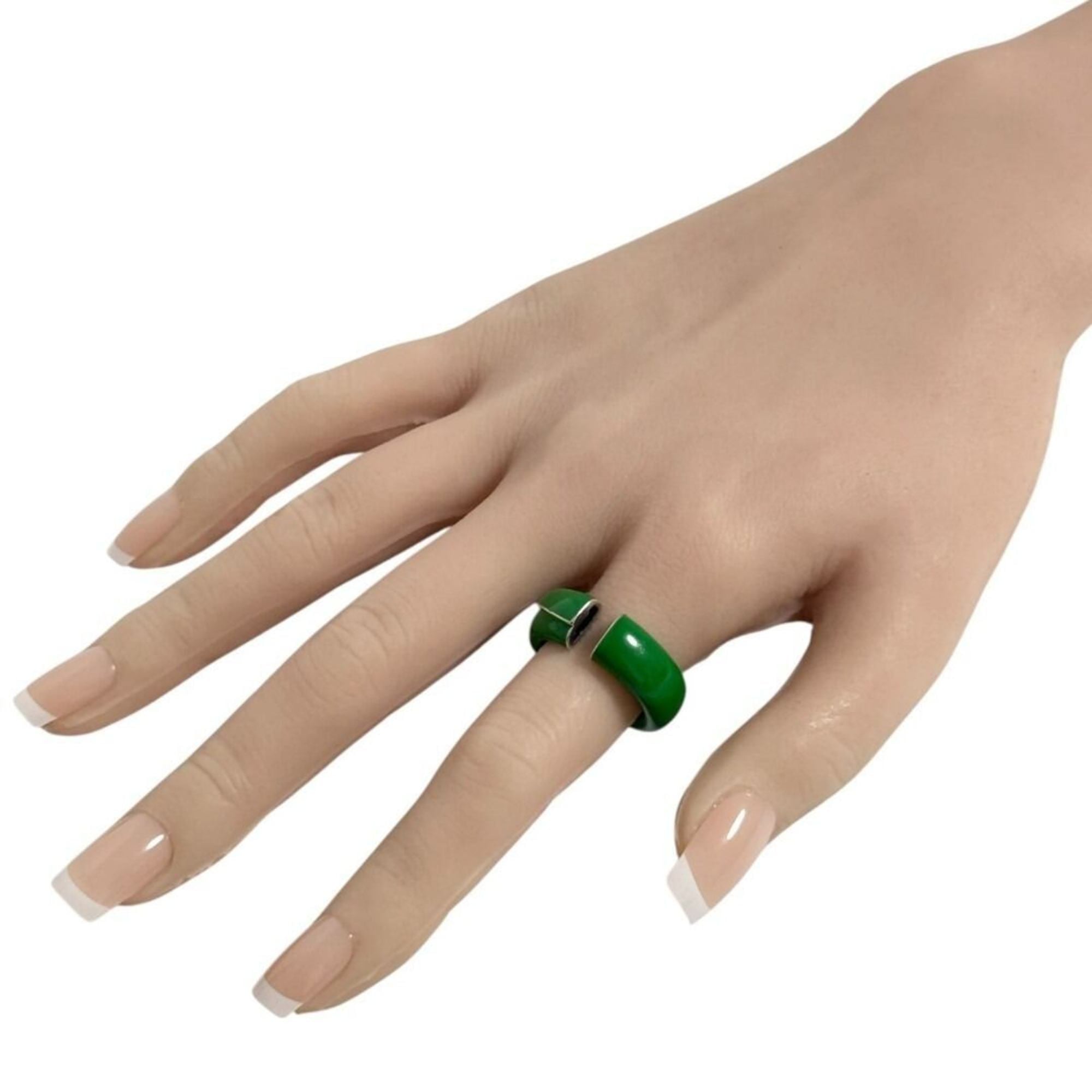 Bottega Veneta Green Band Ring (Pre-Owned)
