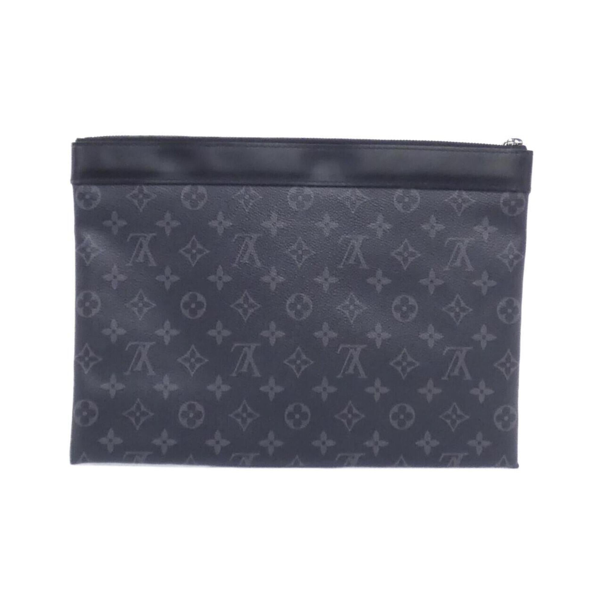 Louis Vuitton Black Coated Canvas Clutch Bag Pochette (Pre-Owned)