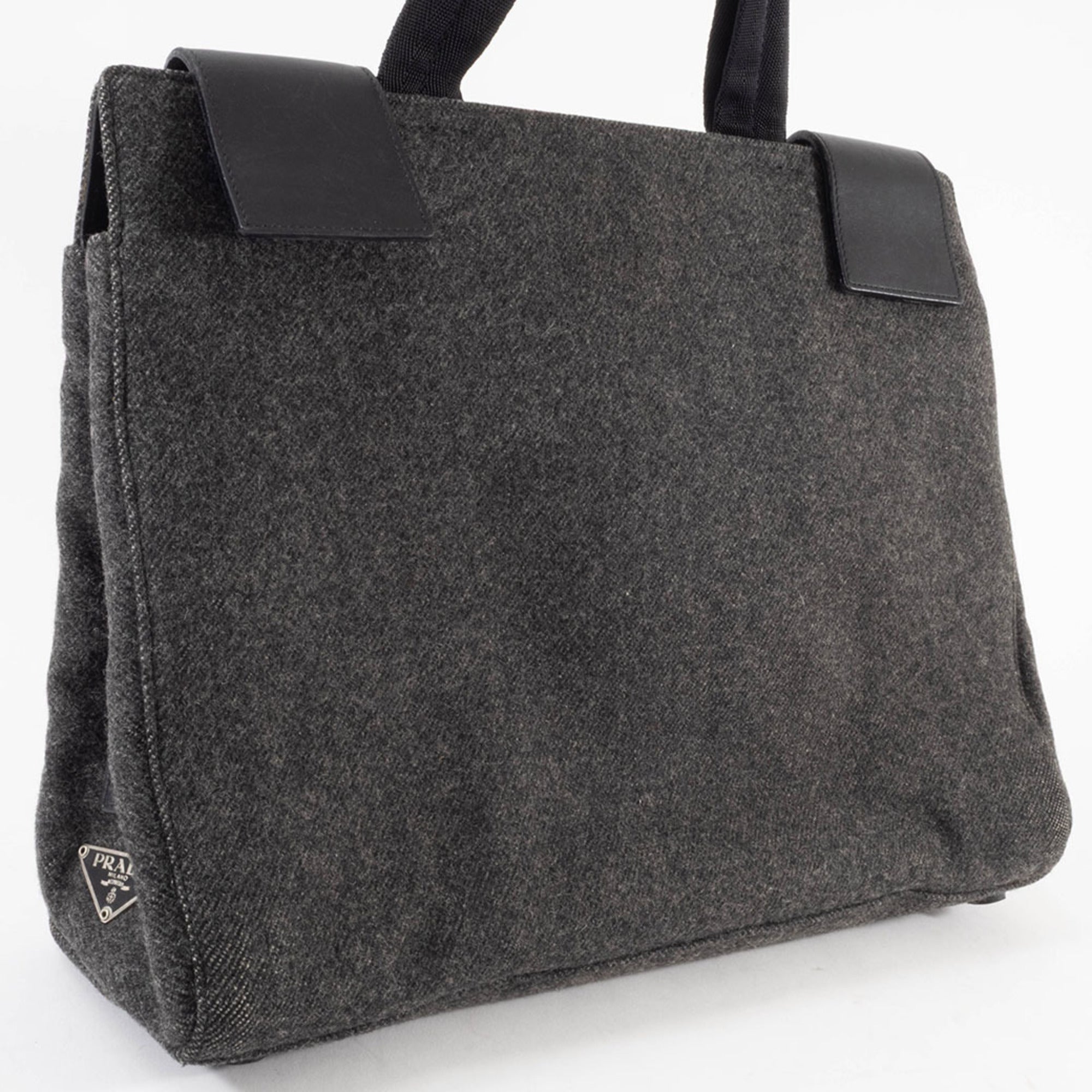 Prada Gray Polyester Handbag (Pre-Owned)