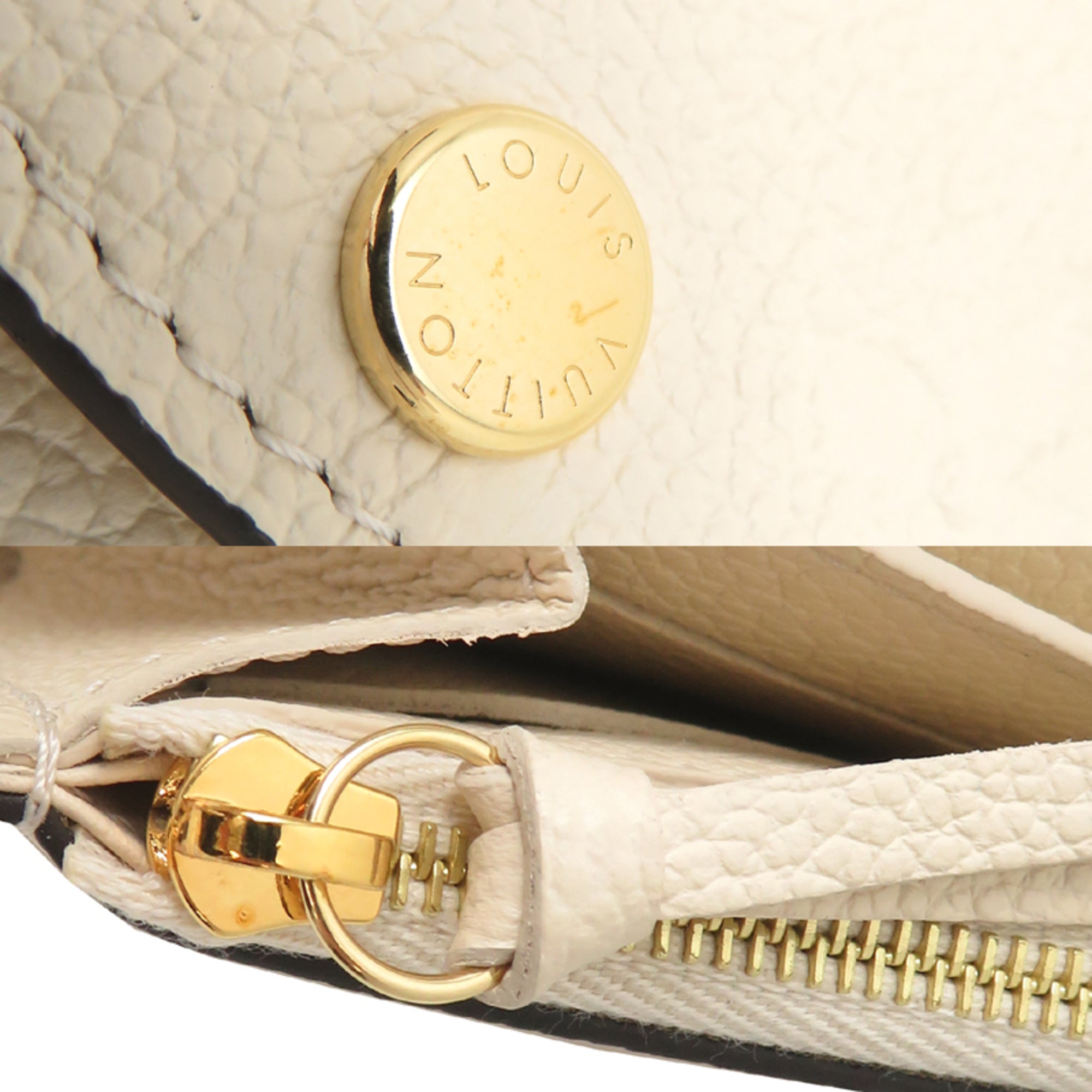 Louis Vuitton Cream Monogram Empreinte Coin Purse/Coin Case (Pre-Owned)