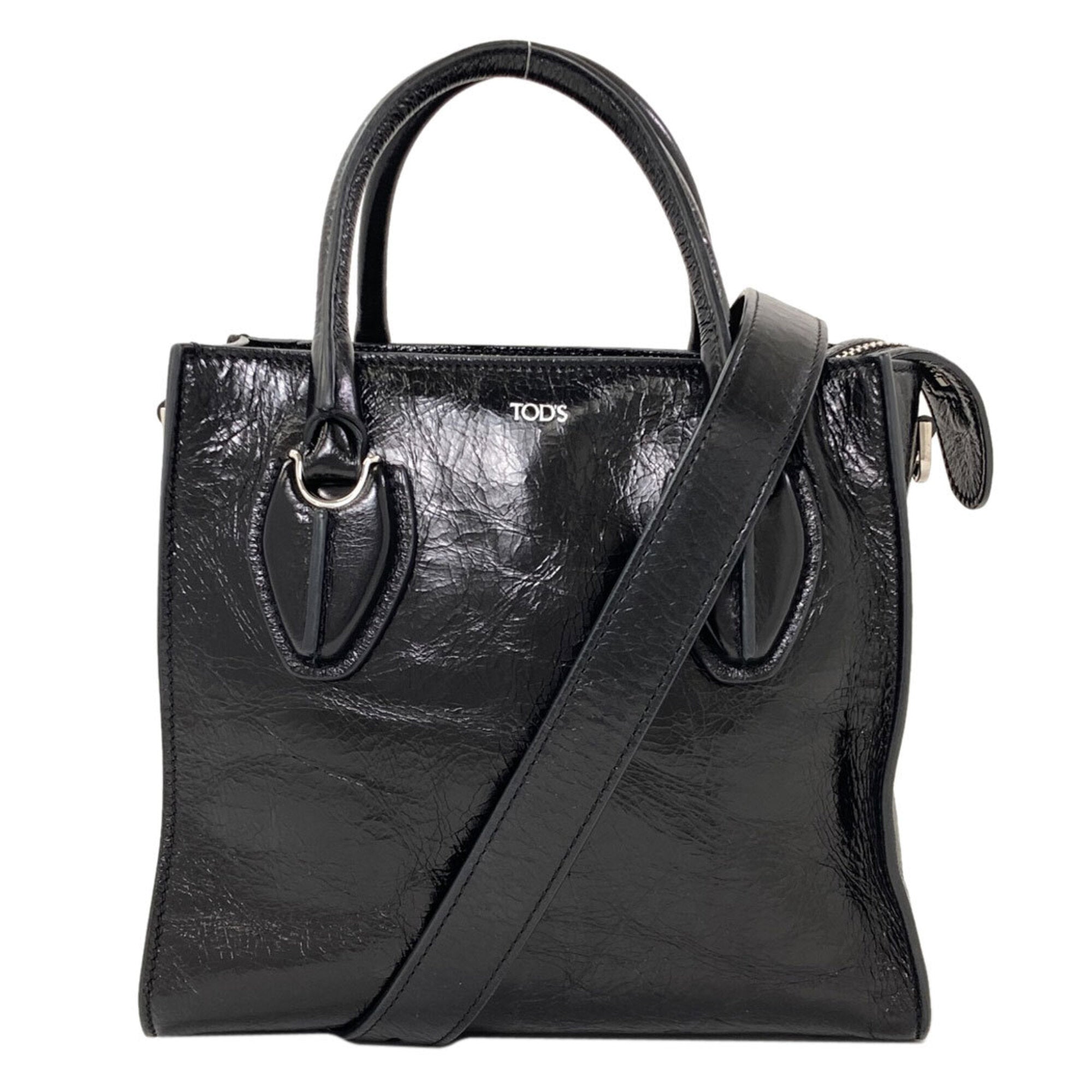 Tod's Black Leather Handbag (Pre-Owned)