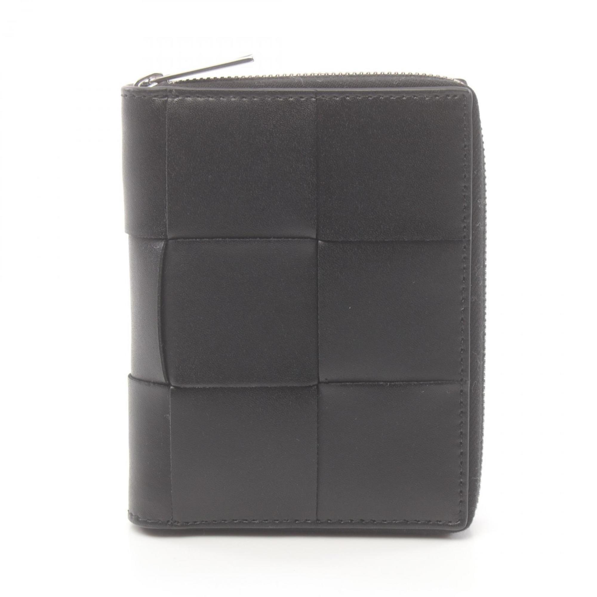 Bottega Veneta Black Leather Coin Purse/Coin Case (Pre-Owned)
