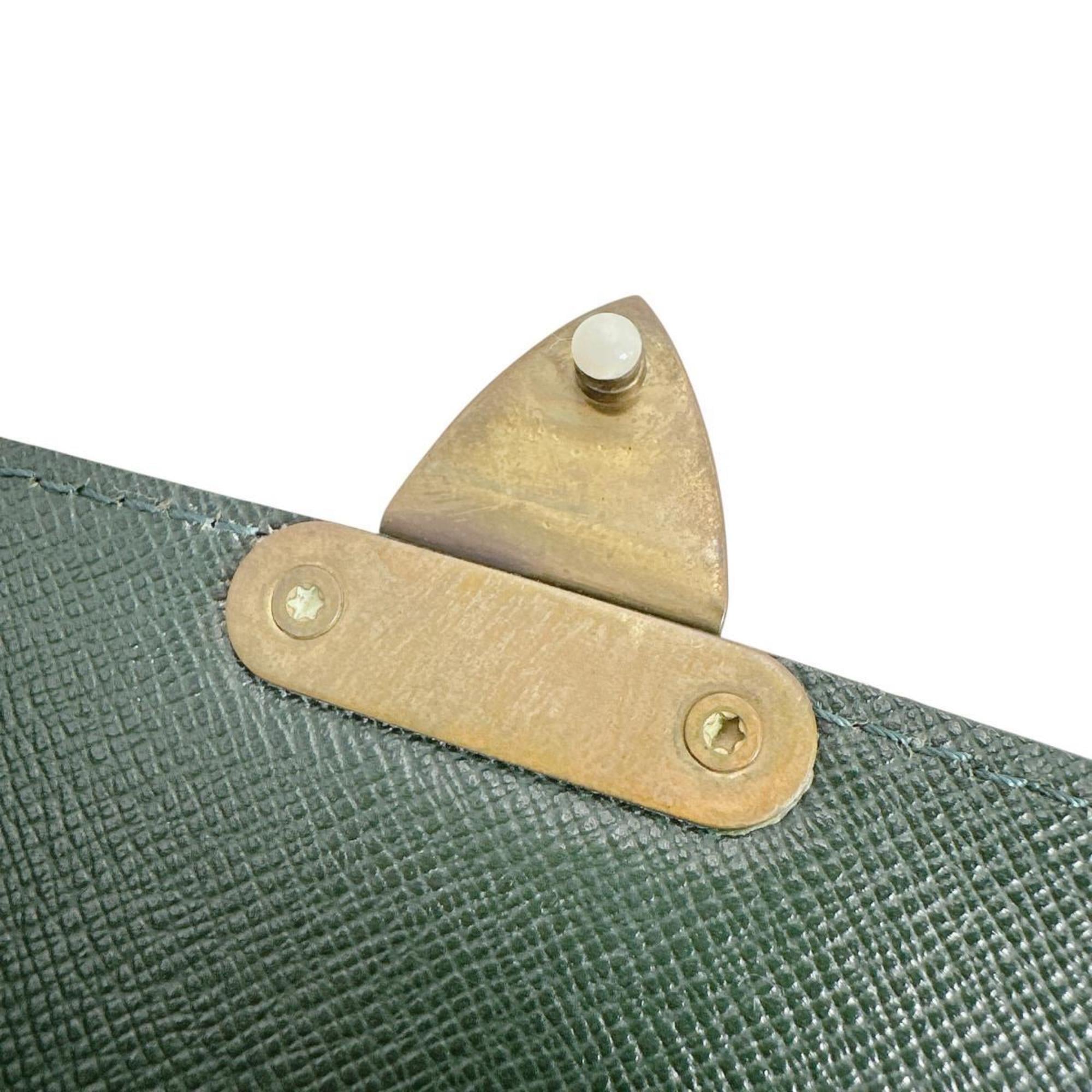 Louis Vuitton Episea Green Taiga Leather Clutch Bag (Pre-Owned)