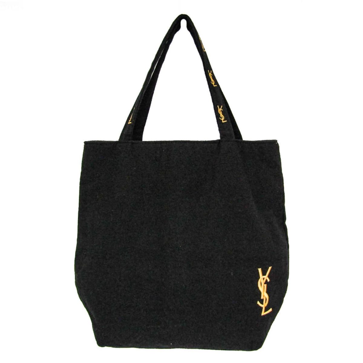Yves Saint Laurent Black Canvas Handbag Tote Bag (Pre-Owned)