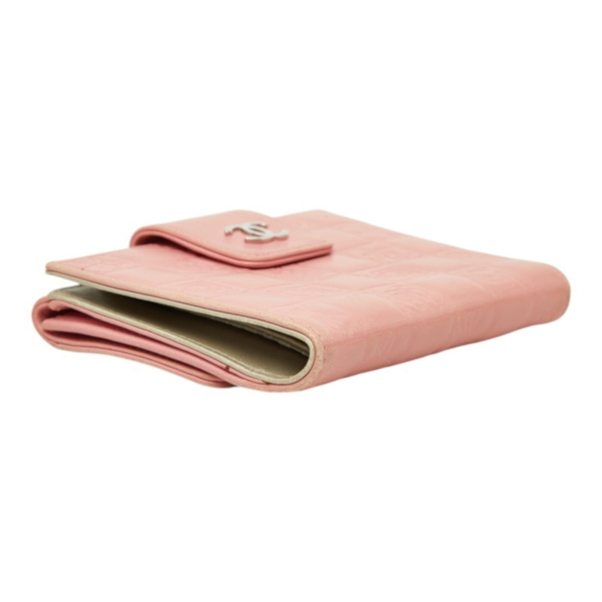 Chanel Silver Pink Leather Wallet (Bi-Fold) (Pre-Owned)