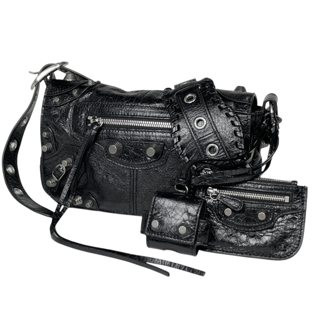 Balenciaga Black Leather Shoulder Bag (Pre-Owned)