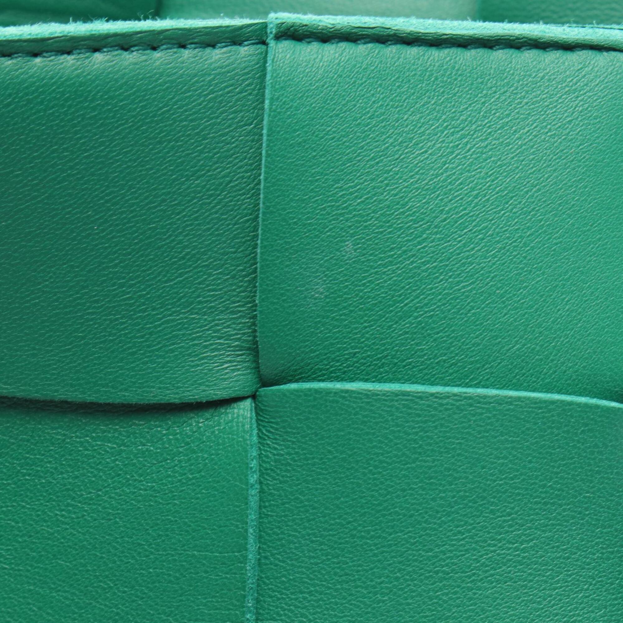 Bottega Veneta Green Leather Handbag Shoulder Bag (Pre-Owned)